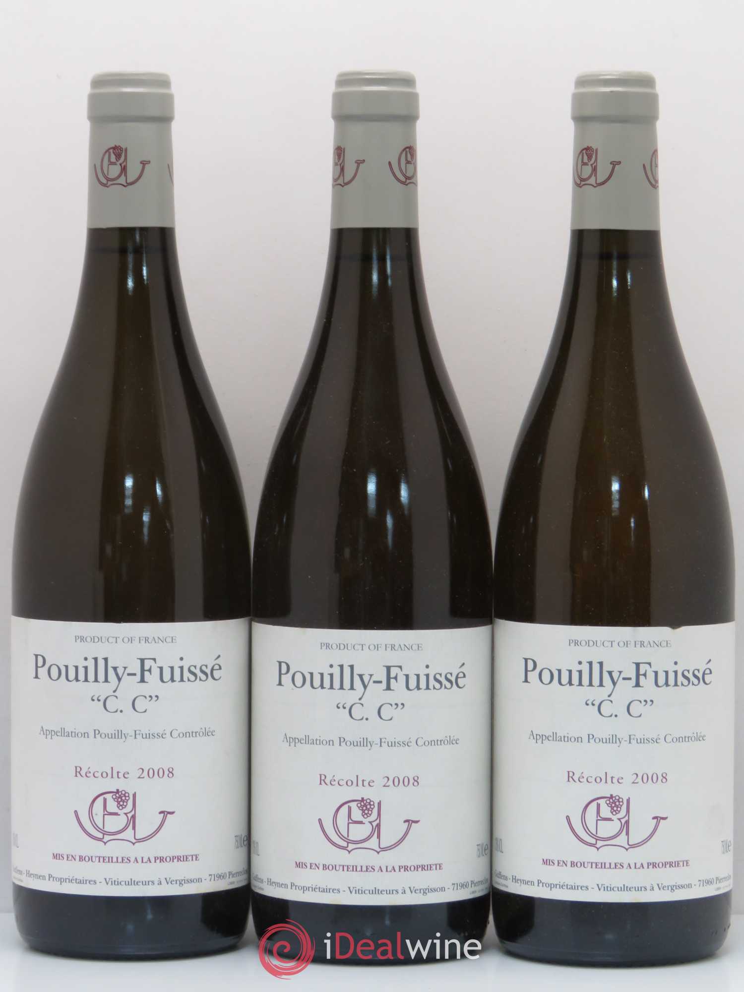Pouilly-Fuissé C.C. Guffens-Heynen 2008 - Lot de 3 bouteilles - 0