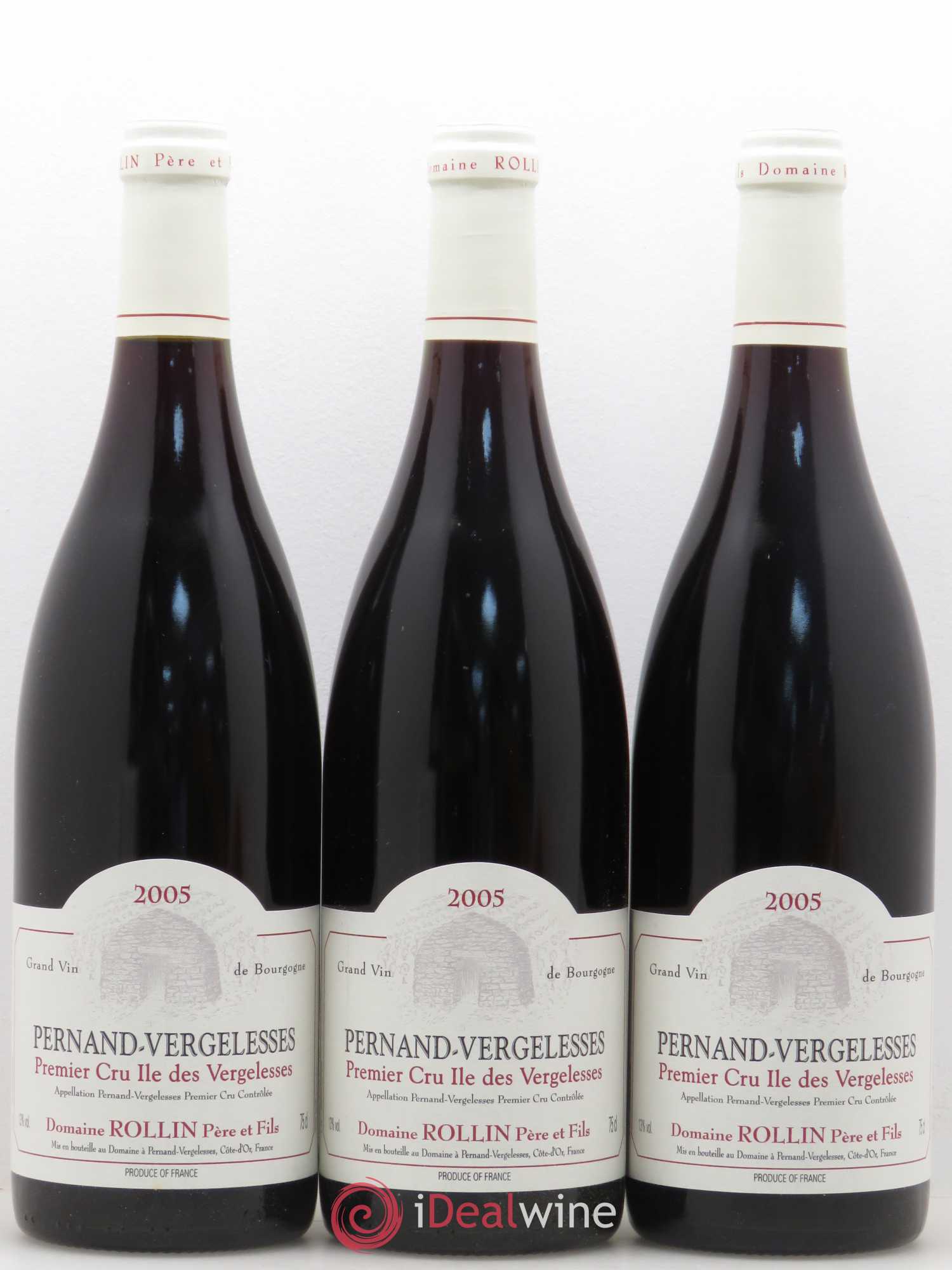 Pernand-Vergelesses 1er Cru Ile des Vergelesses Domaine Rollin Pere et Fils 2005 - Posten von 3 Flaschen - 0