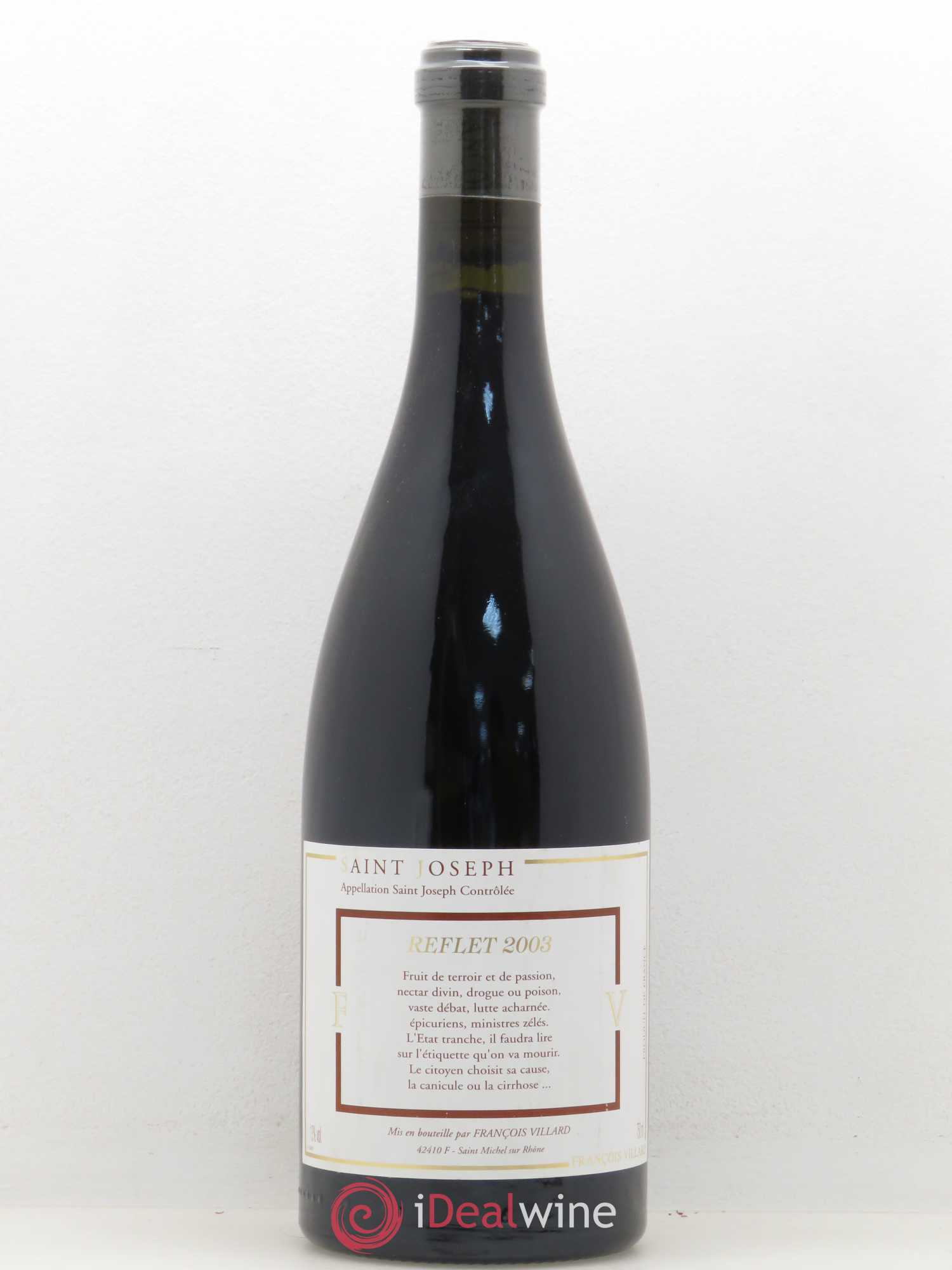 Saint-Joseph Reflet François Villard 2003 - Lot de 1 bouteille - 0