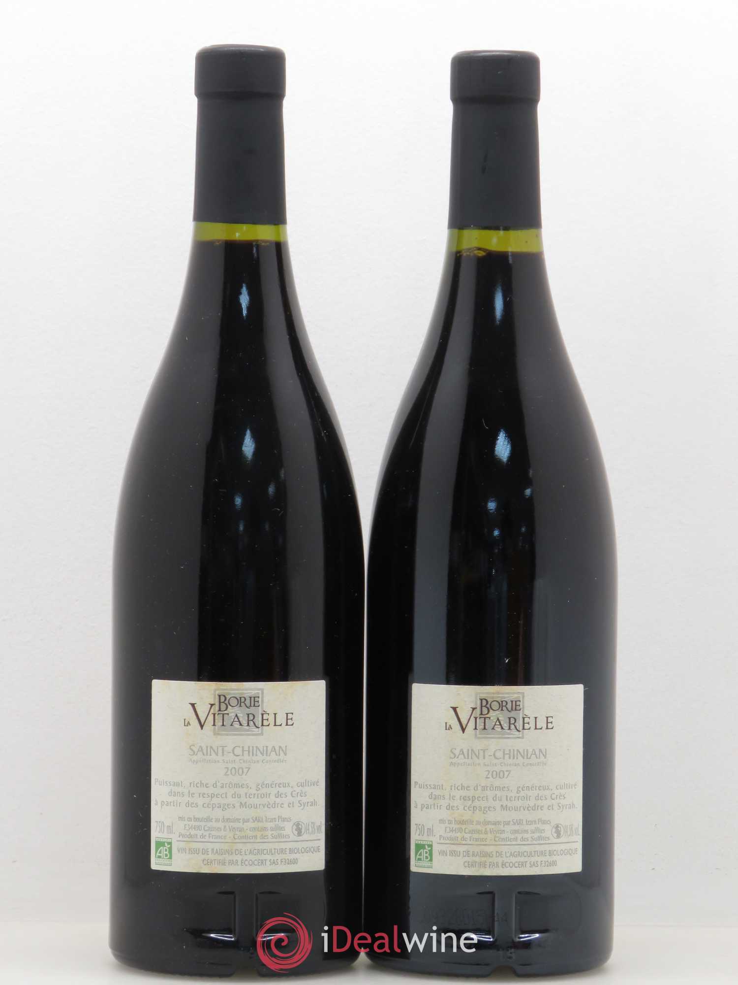 Saint-Chinian Les Cres Borie La Vitarele 2007 - Lot de 2 bouteilles - 1