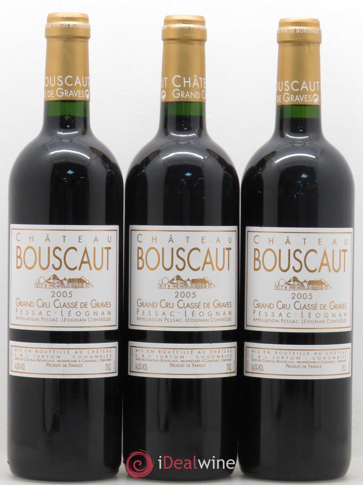 Château Bouscaut Cru Classé de Graves 2005 - Lot de 3 bouteilles - 0