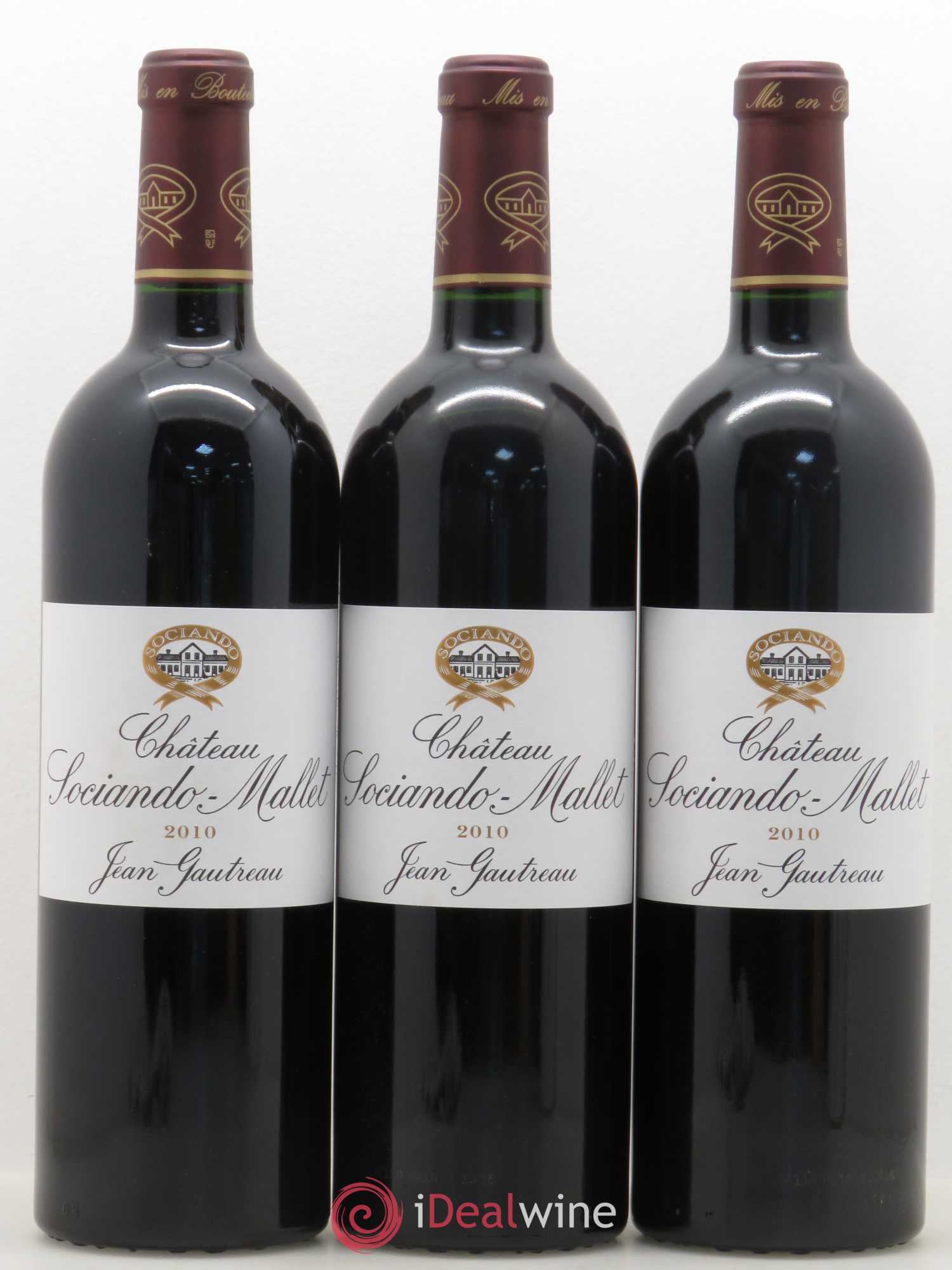 Château Sociando Mallet 2010 - Lot de 3 bouteilles - 0