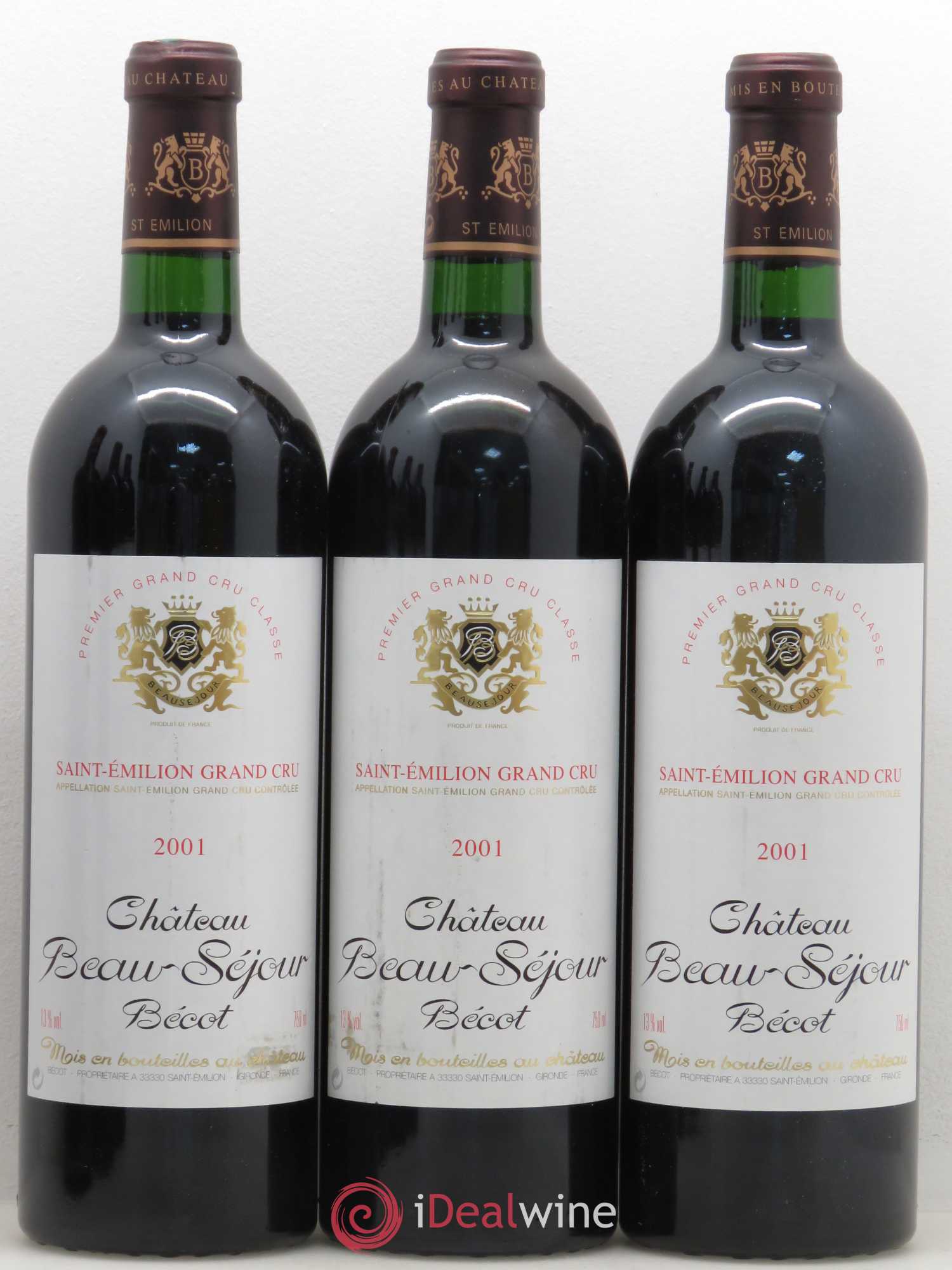 Château Beau-Séjour Bécot 1er Grand Cru Classé B 2001 - Lot de 6 bouteilles - 2