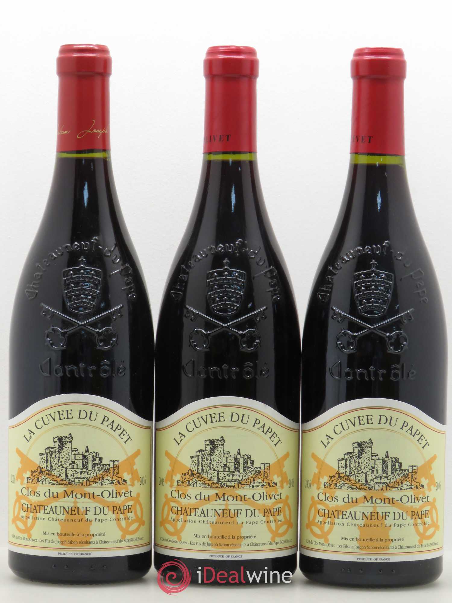 Châteauneuf-du-Pape Cuvée du Papet Clos du Mont-Olivet 2006 - Lot de 3 bouteilles - 0