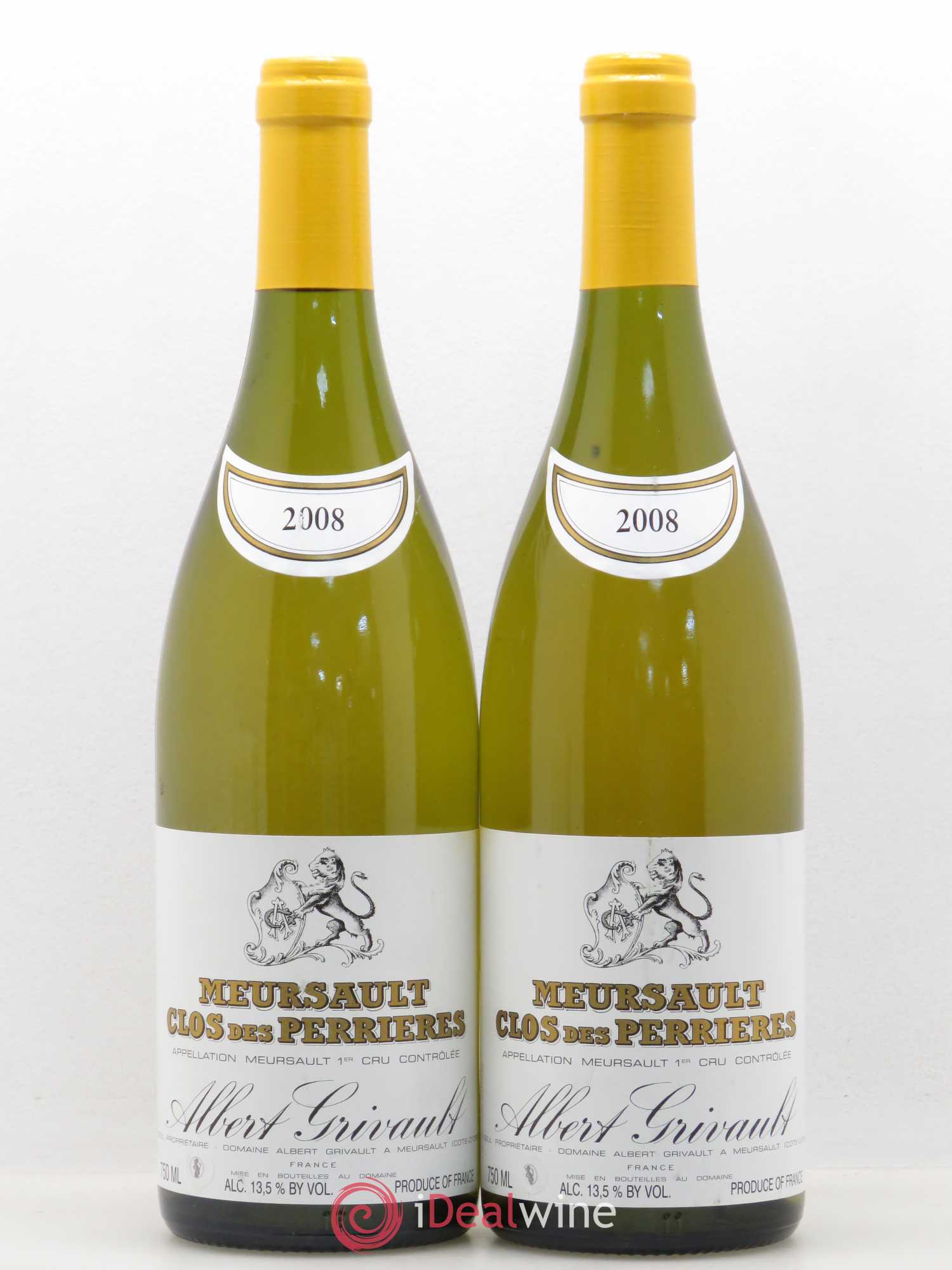 Meursault 1er Cru Clos des Perrières Monopole Albert Grivault 2008 - Lot de 2 bouteilles - 0