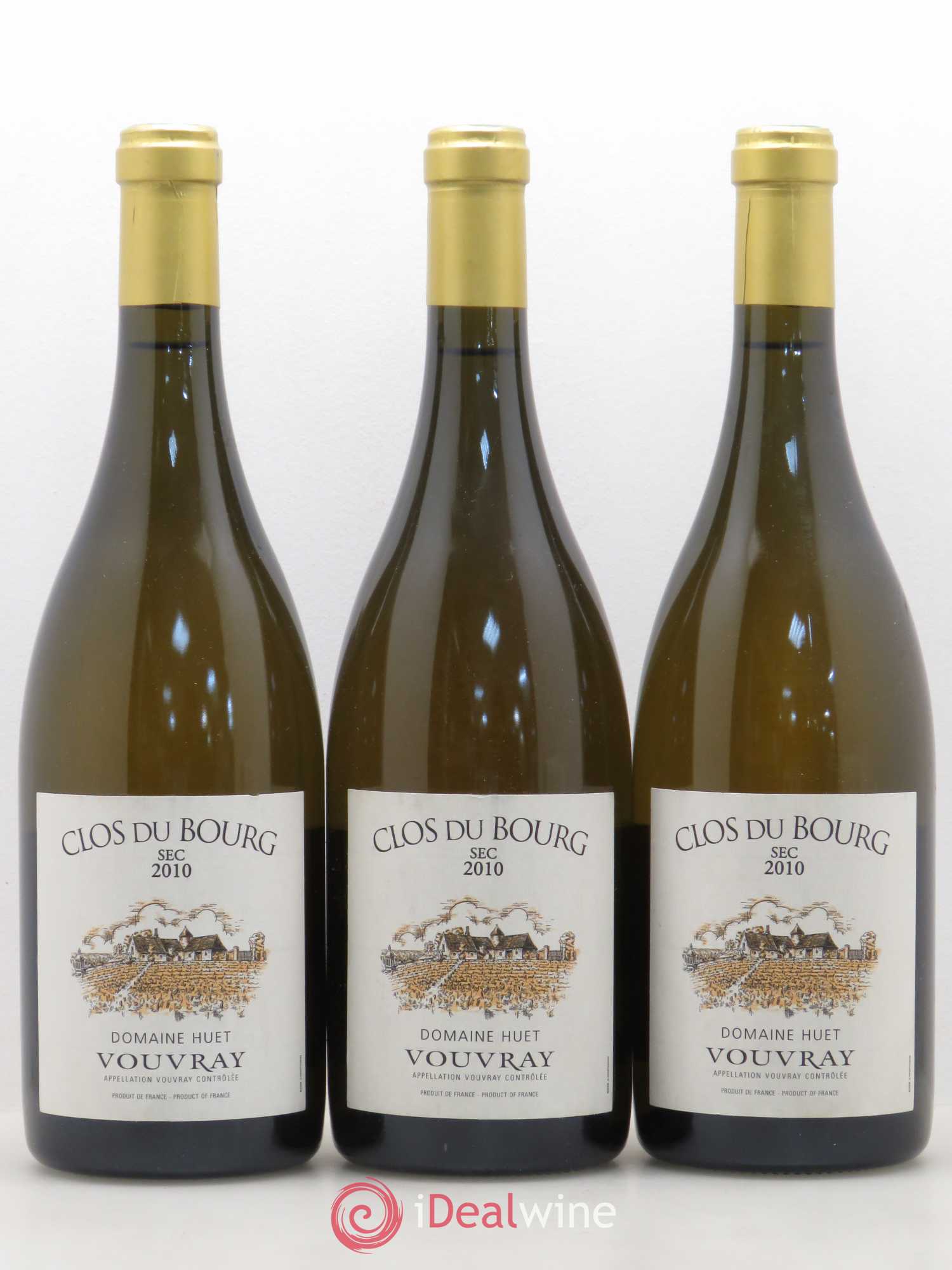 Vouvray Clos du Bourg Sec Domaine Huet 2010 - Lot de 3 bouteilles - 0