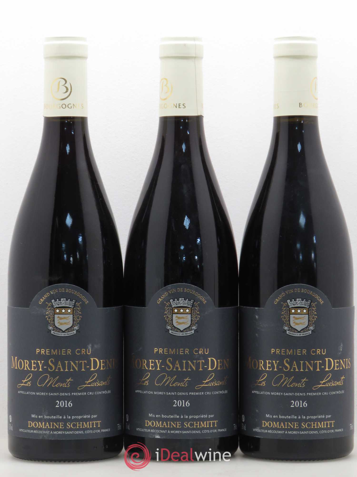 Morey-Saint-Denis 1er Cru Les Monts Luisants Domaine Schmitt 2016 - Posten von 3 Flaschen - 0