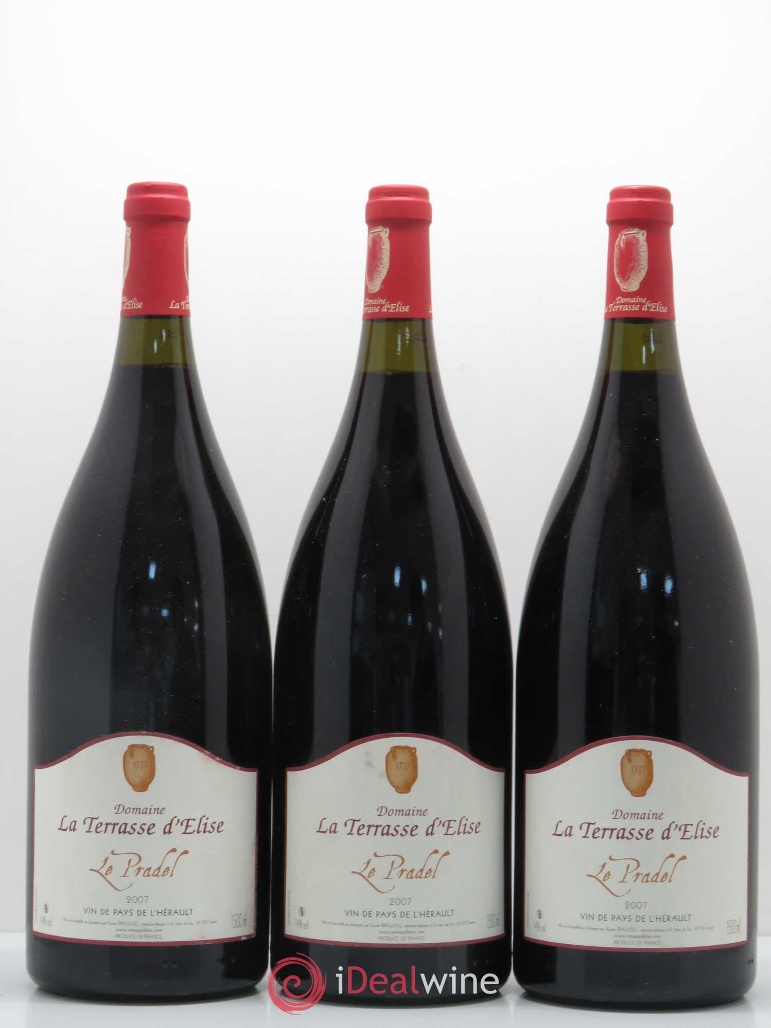 Pays d'Hérault Le Pradel Terrasse d'Elise (Domaine de la) 2007 - Lot de 3 magnums - 0