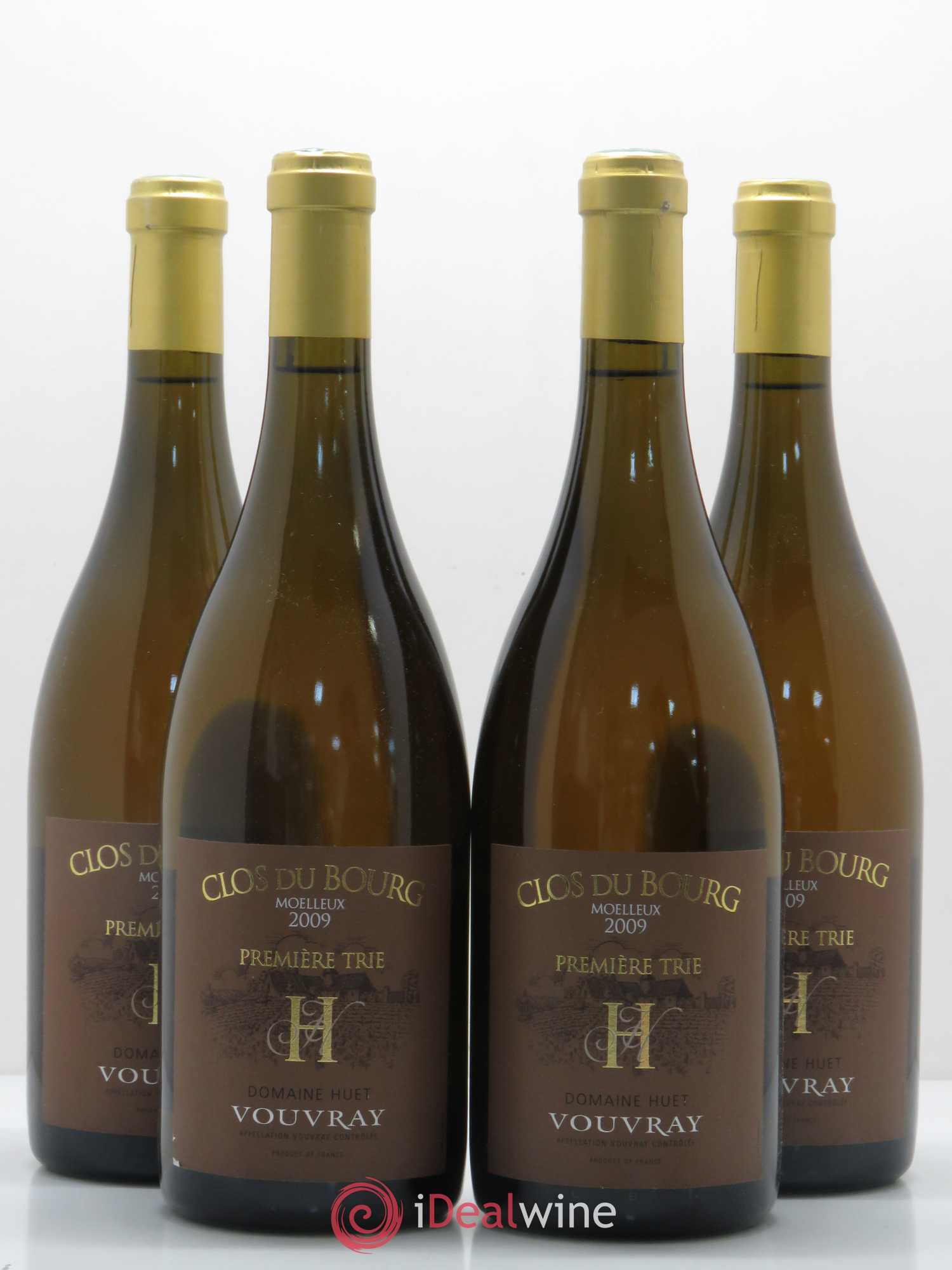 Vouvray Clos du Bourg Moelleux 1ère trie Domaine Huet 2009 - Lotto di 4 bottiglie - 0