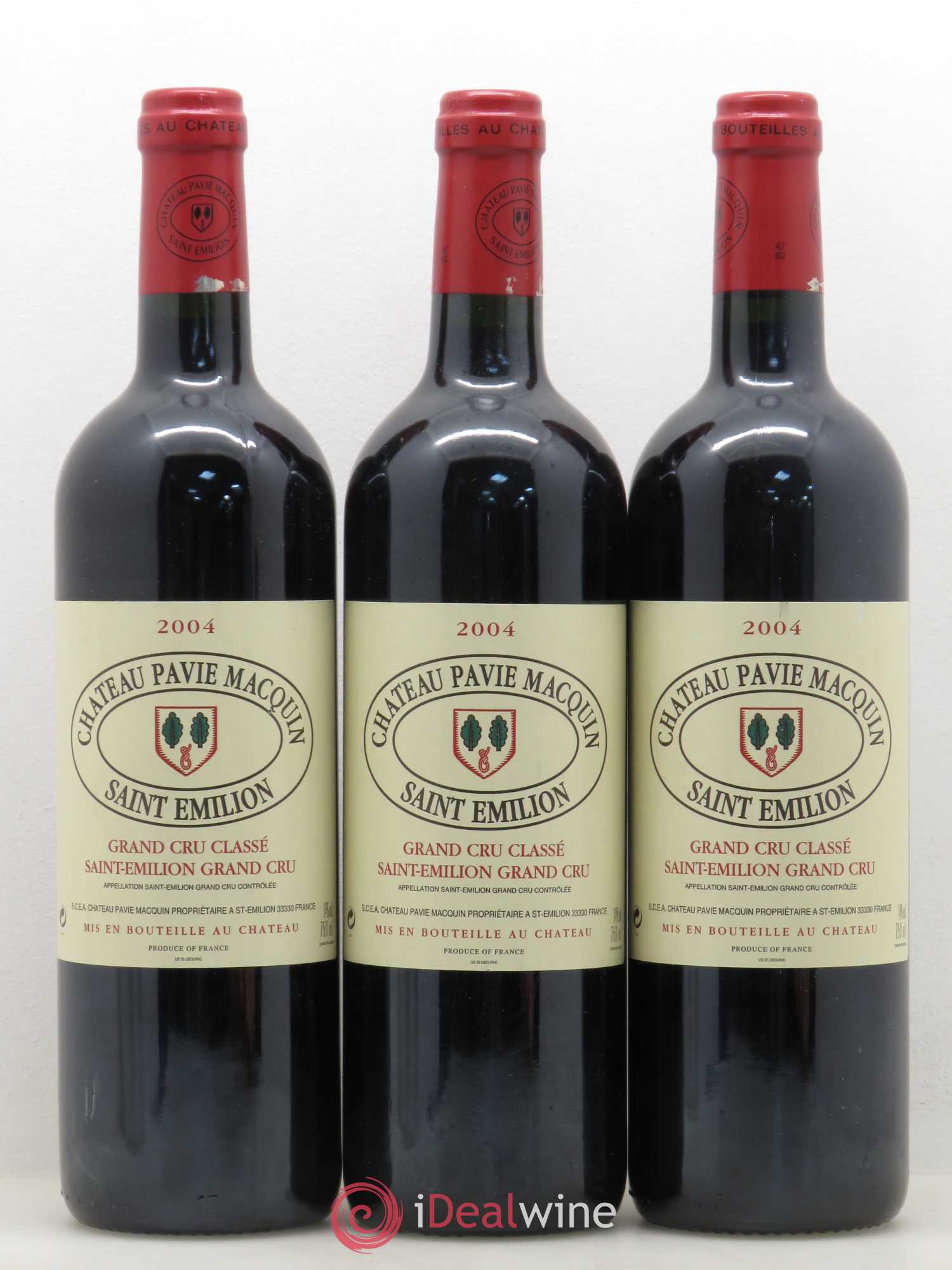 Château Pavie Macquin 1er Grand Cru Classé B 2004 - Lot de 3 bouteilles - 0