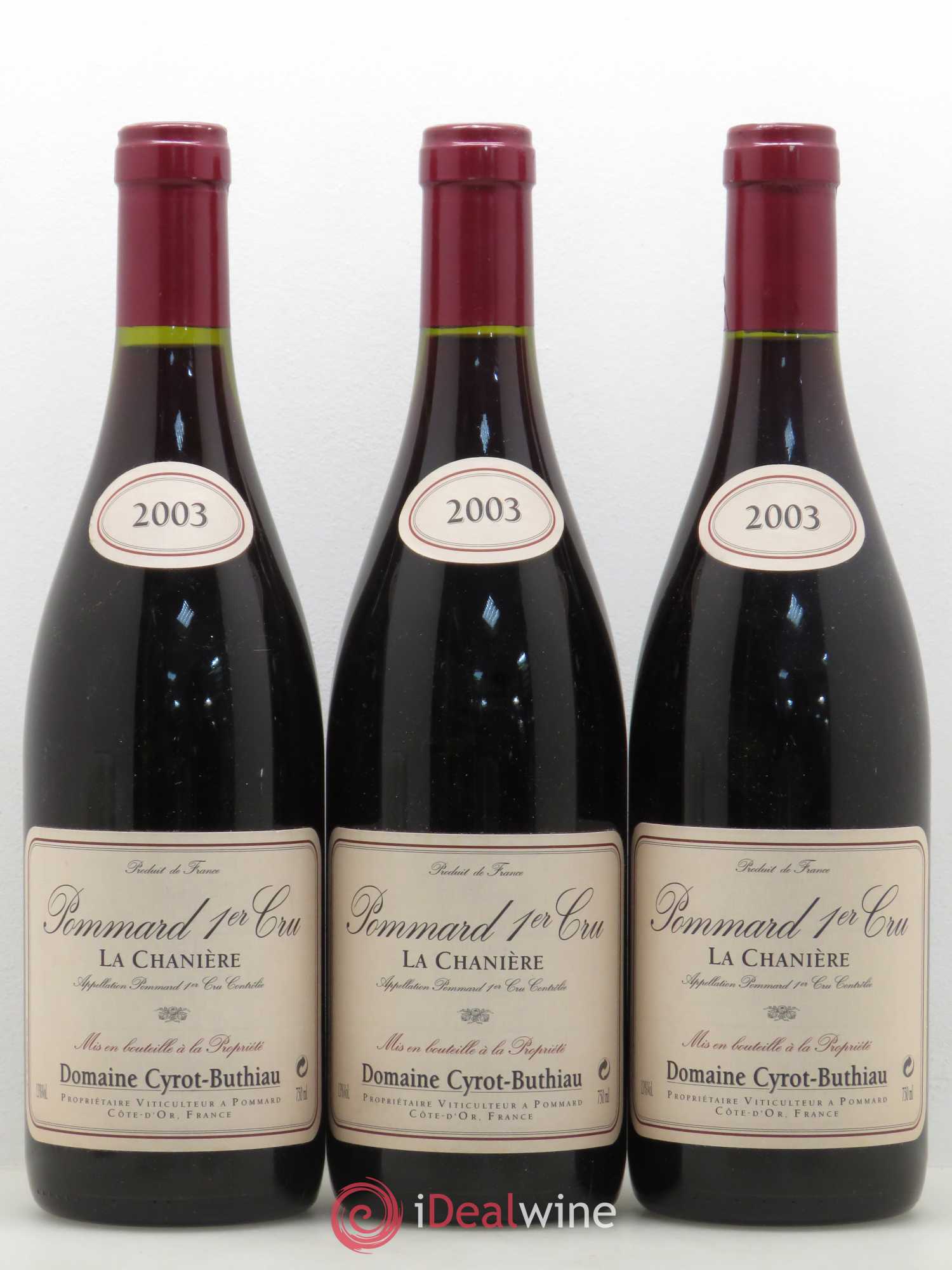 Pommard 1er Cru La Chaniere Domaine Cyrot Buthiau 2003 - Posten von 3 Flaschen - 0