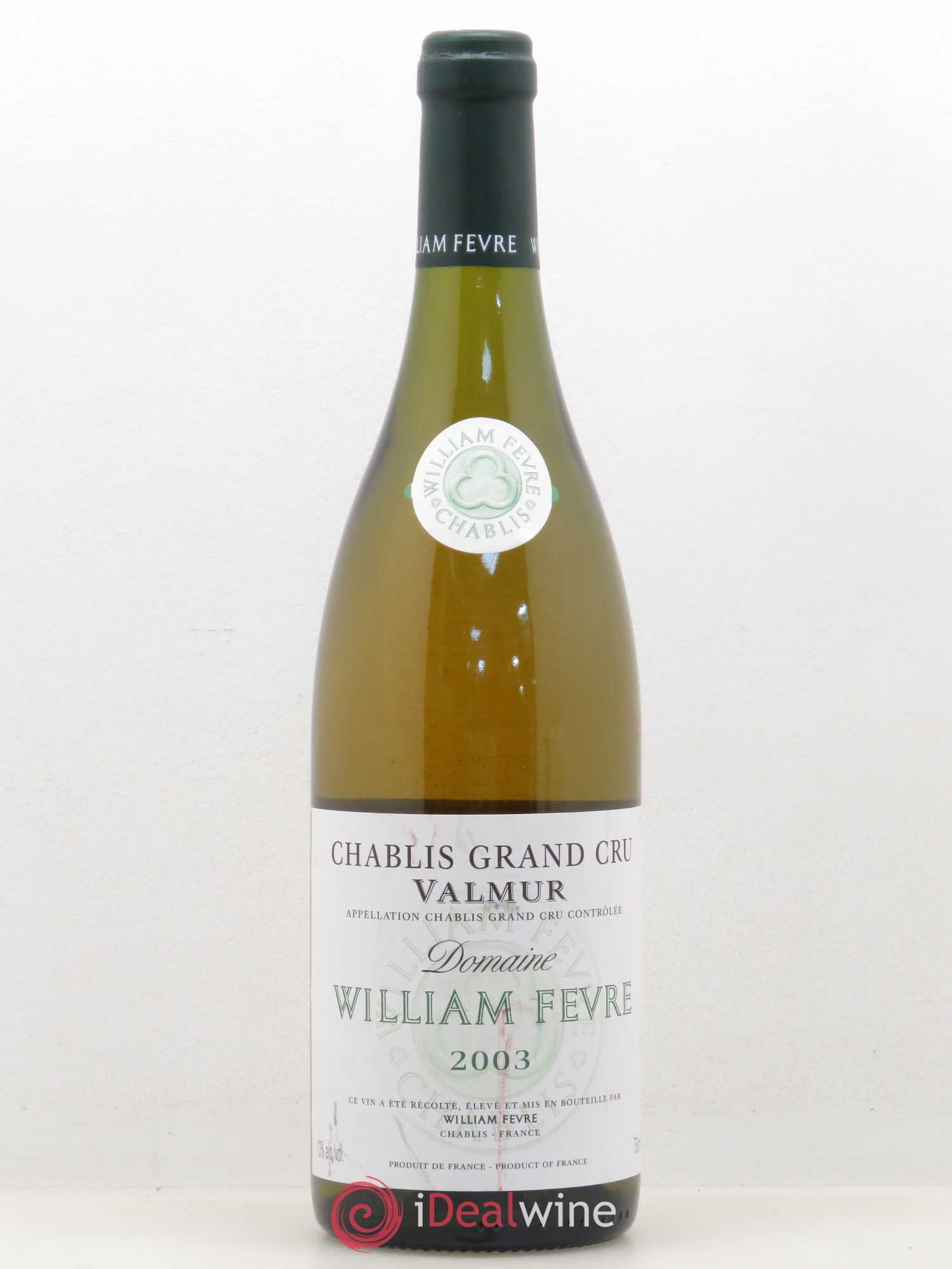 Chablis Grand Cru Valmur William Fèvre 2003 - Lot de 1 bouteille - 0