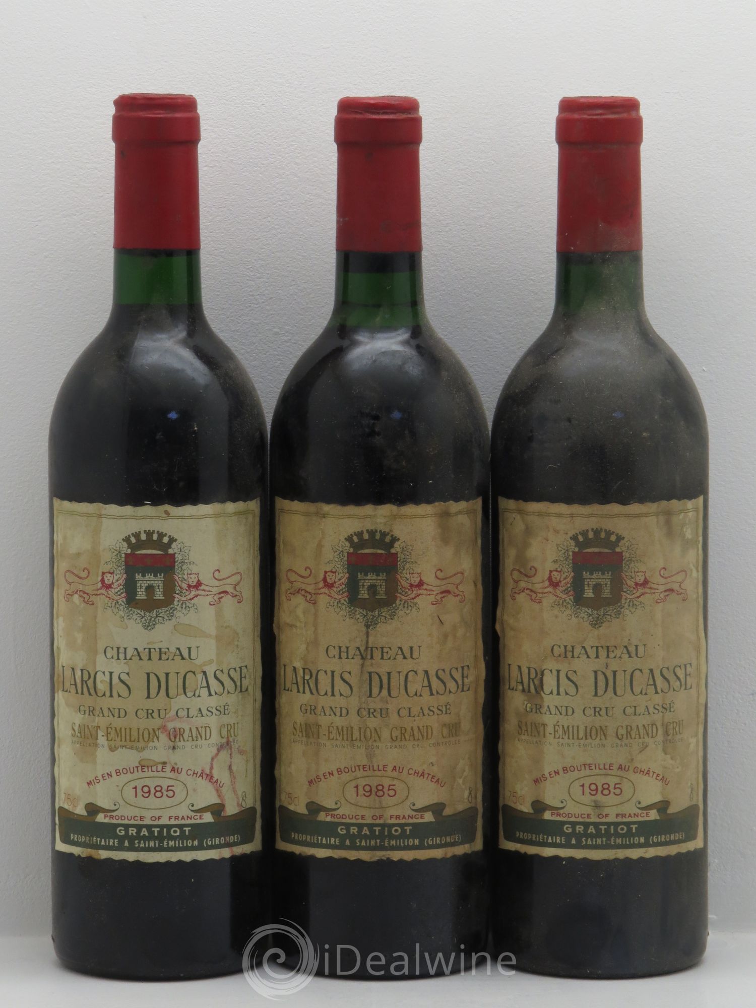Château Larcis Ducasse 1er Grand Cru Classé B 1985 - Lot de 3 bouteilles - 0