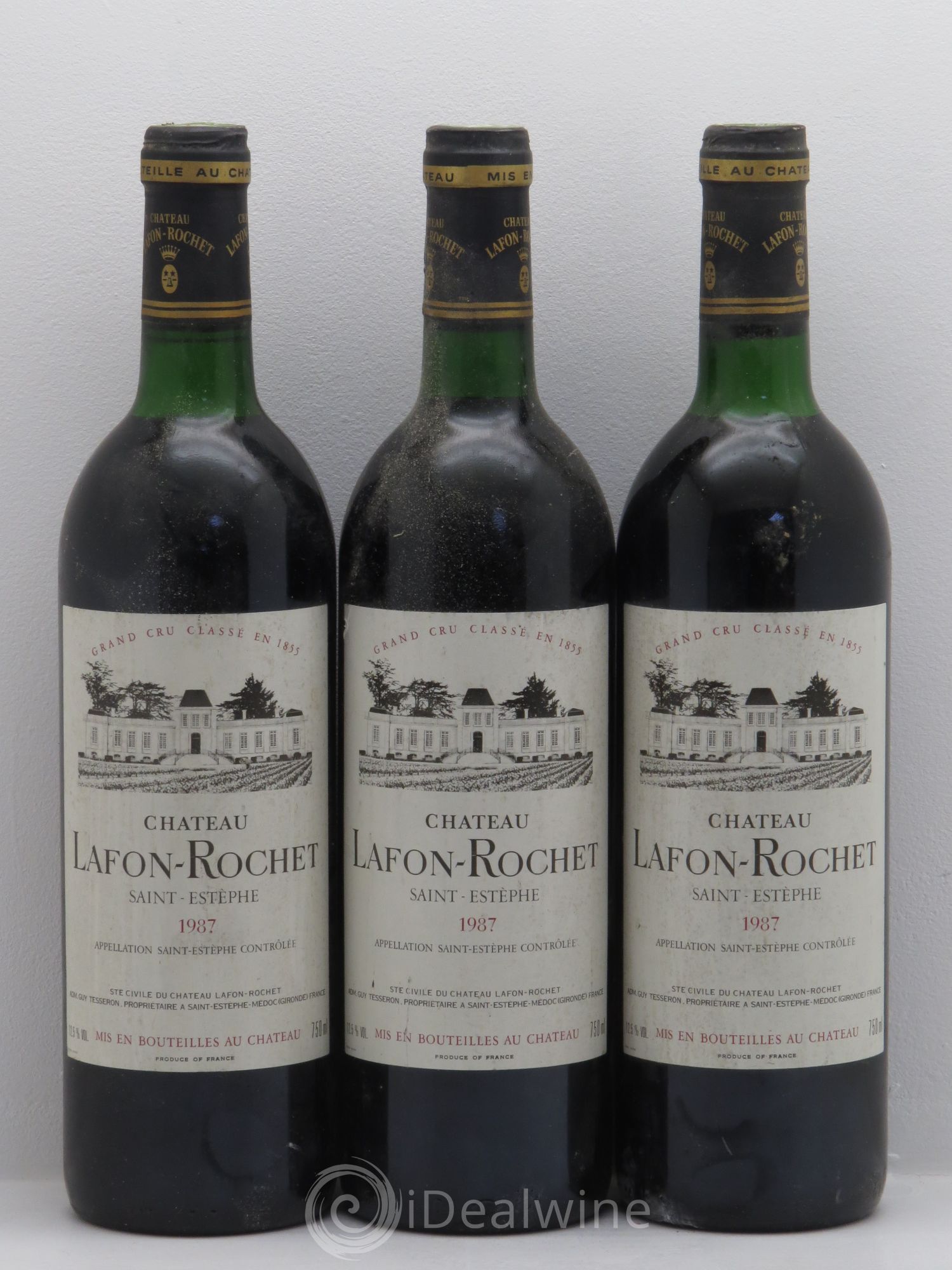 Château Lafon Rochet 4ème Grand Cru Classé 1987 - Lot de 3 bouteilles - 0