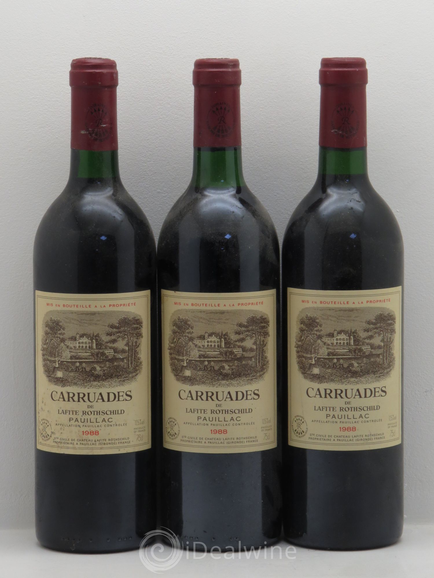 Carruades de Lafite Rothschild Second Vin 1988 - Lot de 3 bouteilles - 0