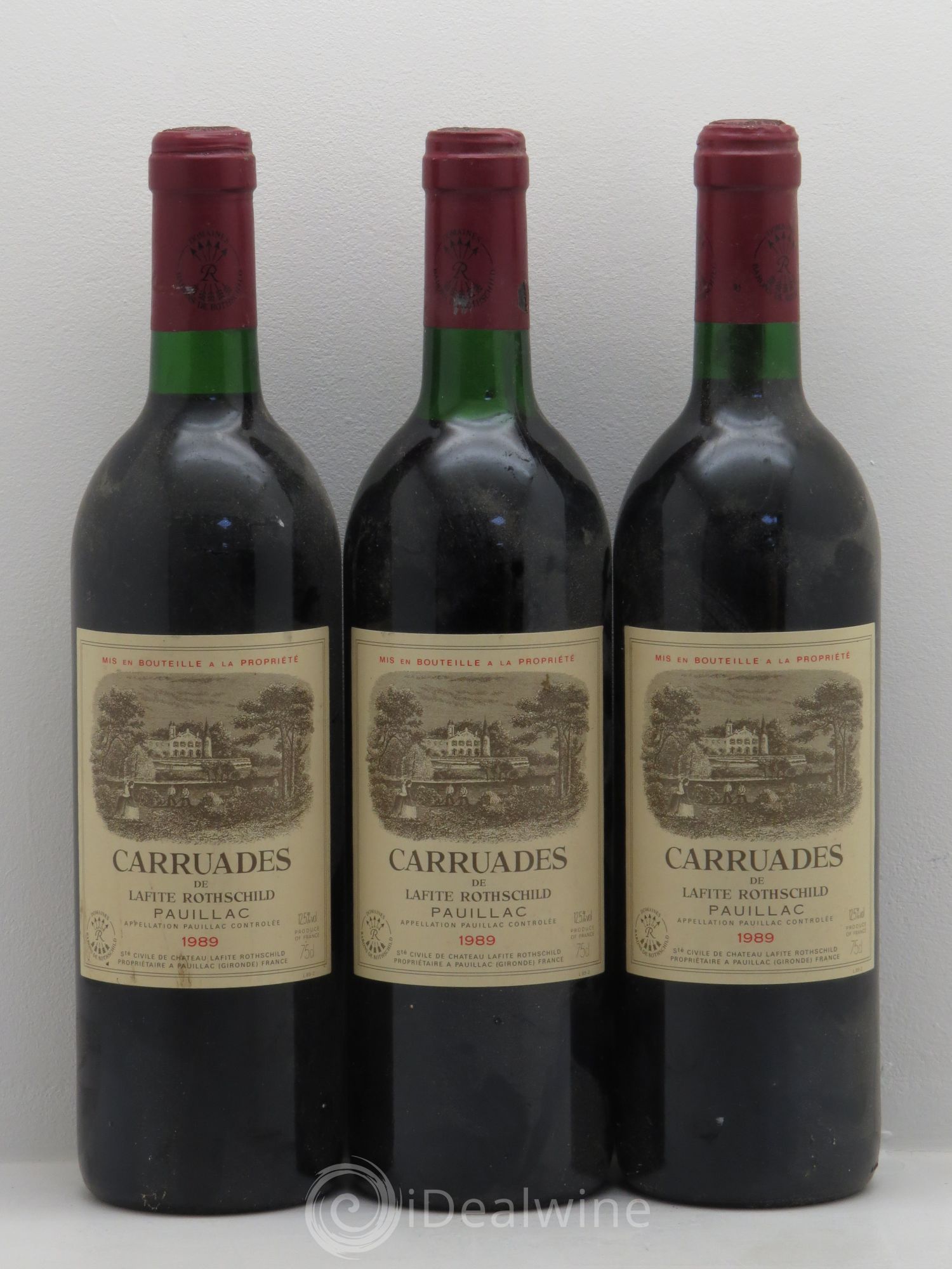 Carruades de Lafite Rothschild Second Vin 1989 - Lot de 3 bouteilles - 0