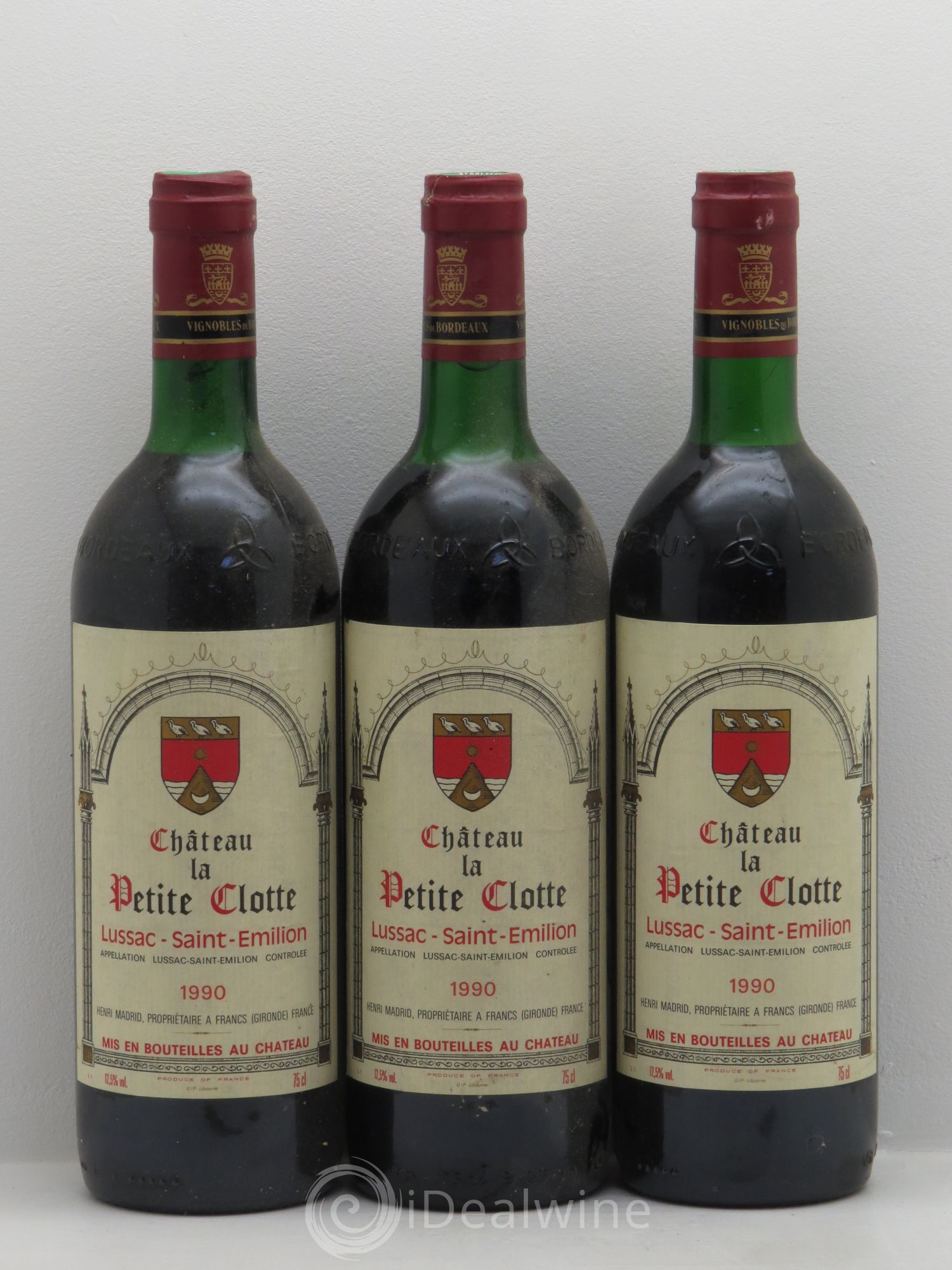 Bordeaux Château Petite Clotte - Lussac St Emilion 1990 - Posten von 3 Flaschen - 0