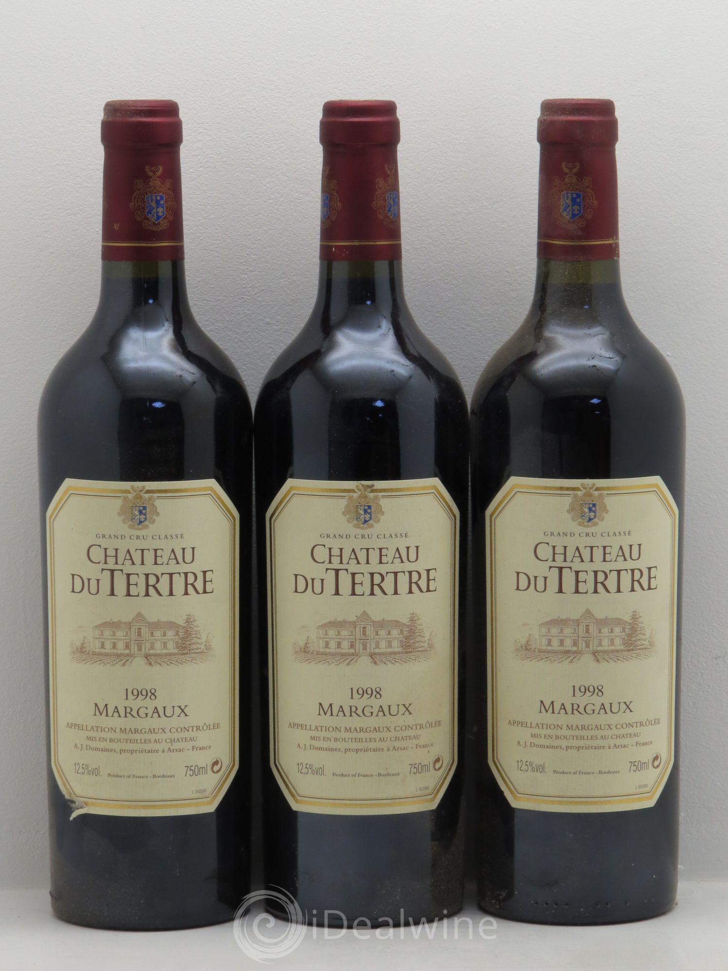 Château du Tertre 5ème Grand Cru Classé 1998 - Lot de 3 bouteilles - 0