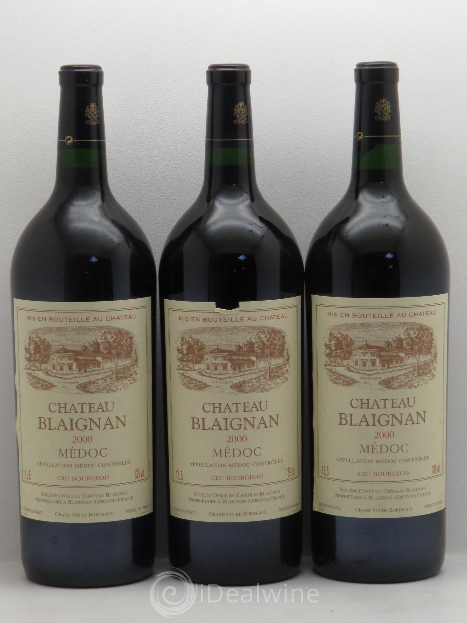 Château Blaignan Cru Bourgeois 2000 - Lot de 3 magnums - 0