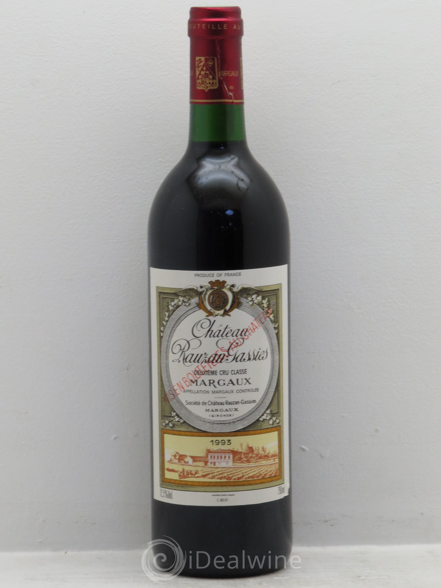 Château Rauzan-Gassies 2ème Grand Cru Classé 1993 - Lot de 12 bouteilles - 0