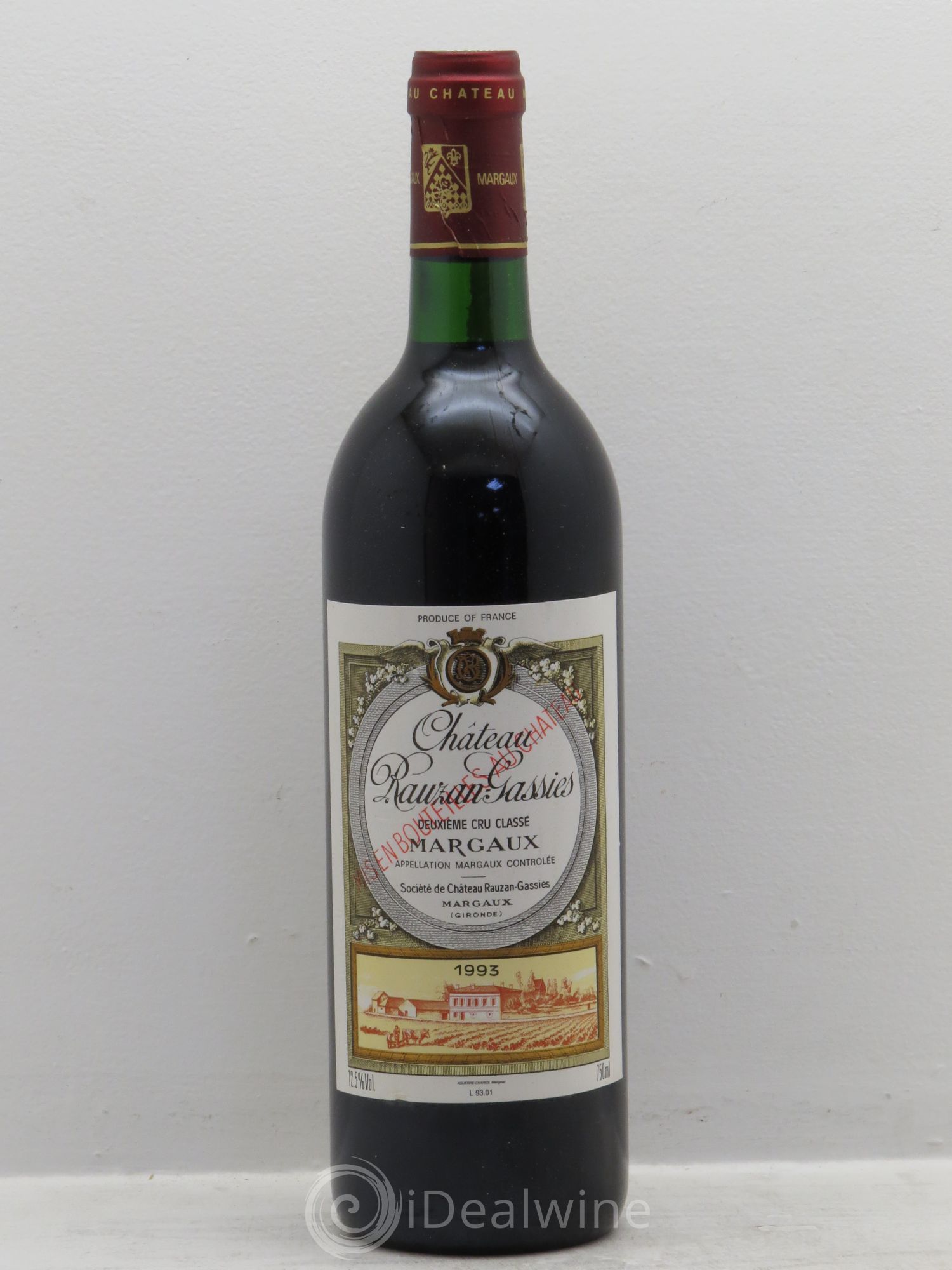 Château Rauzan-Gassies 2ème Grand Cru Classé 1993 - Lot de 12 bouteilles - 0