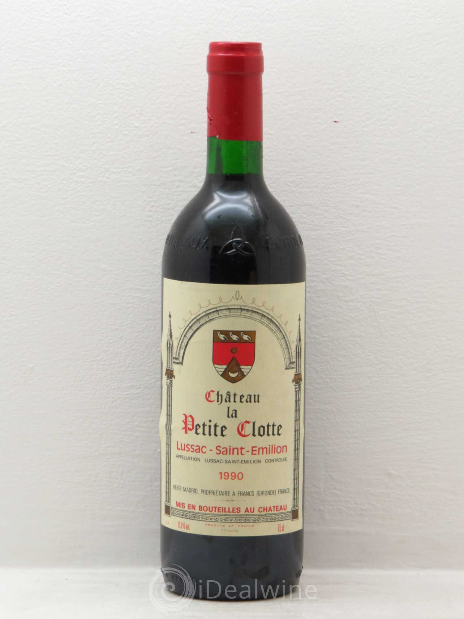 Bordeaux Château Petite Clotte - Lussac St Emilion 1990 - Posten von 1 Flasche - 0