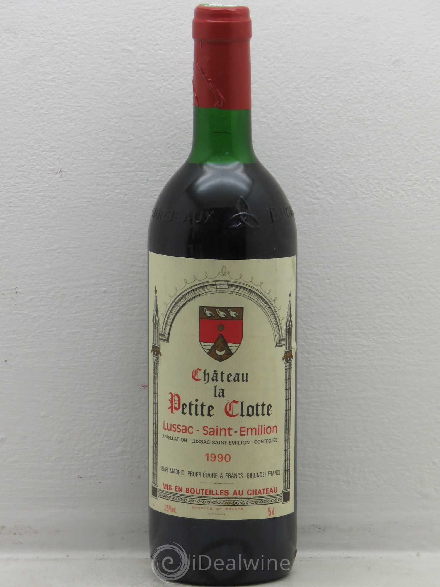 Bordeaux Château La Petite Clotte - Lussac St Emilion 1990 - Posten von 1 Flasche - 0