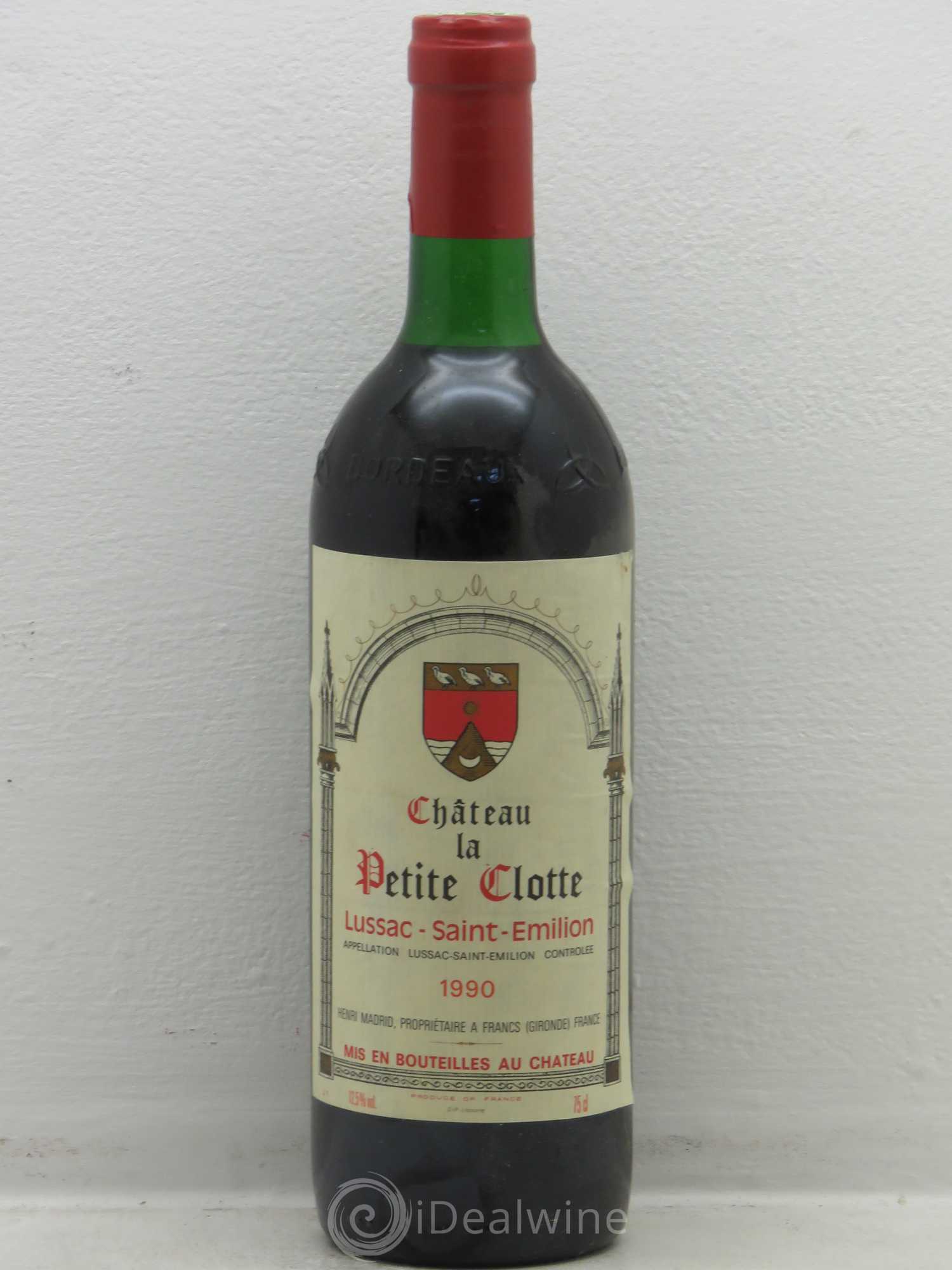 Bordeaux Château La Petite Clotte - Lussac St Emilion 1990 - Posten von 1 Flasche - 0