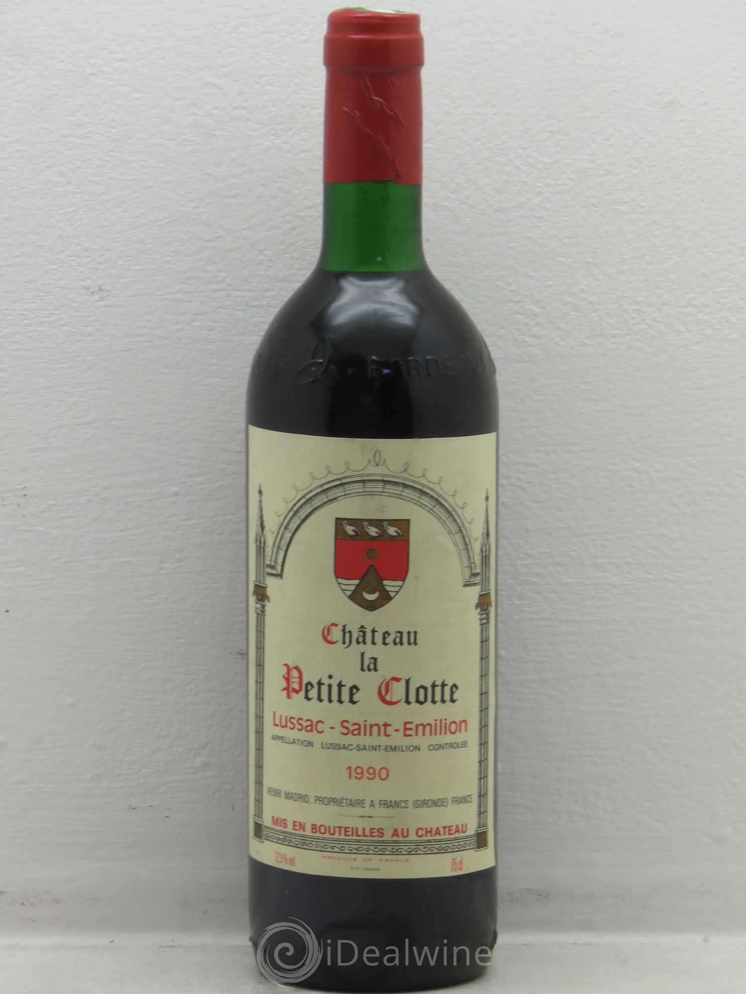 Bordeaux Château La Petite Clotte - Lussac St Emilion 1990 - Posten von 1 Flasche - 0