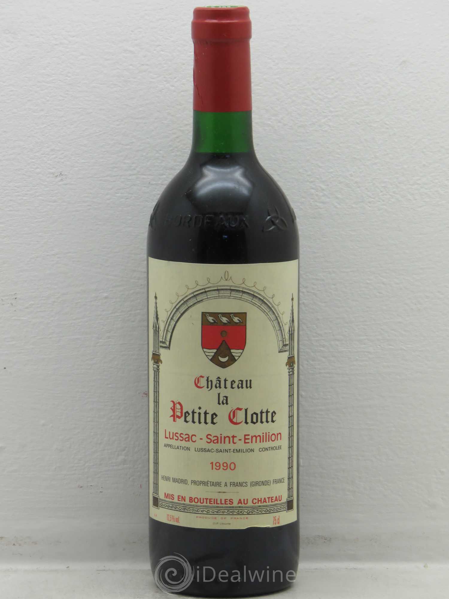 Bordeaux Château La Petite Clotte - Lussac St Emilion 1990 - Posten von 1 Flasche - 0