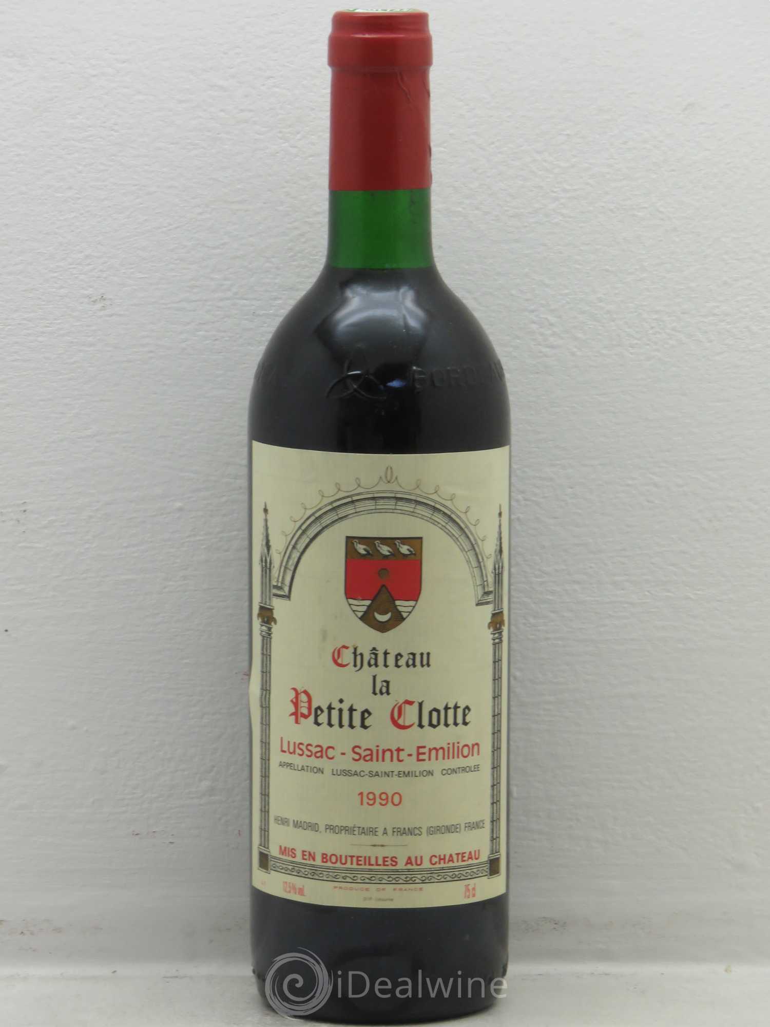 Bordeaux Château La Petite Clotte - Lussac St Emilion 1990 - Posten von 1 Flasche - 0