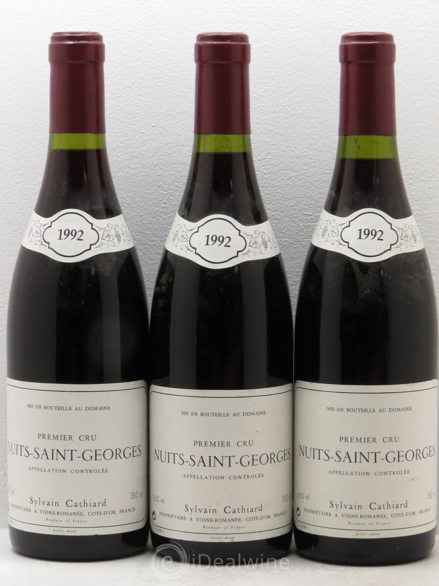Nuits-Saint-Georges 1er Cru Domaine Cathiard 1992 - Lot de 3 bouteilles - 0
