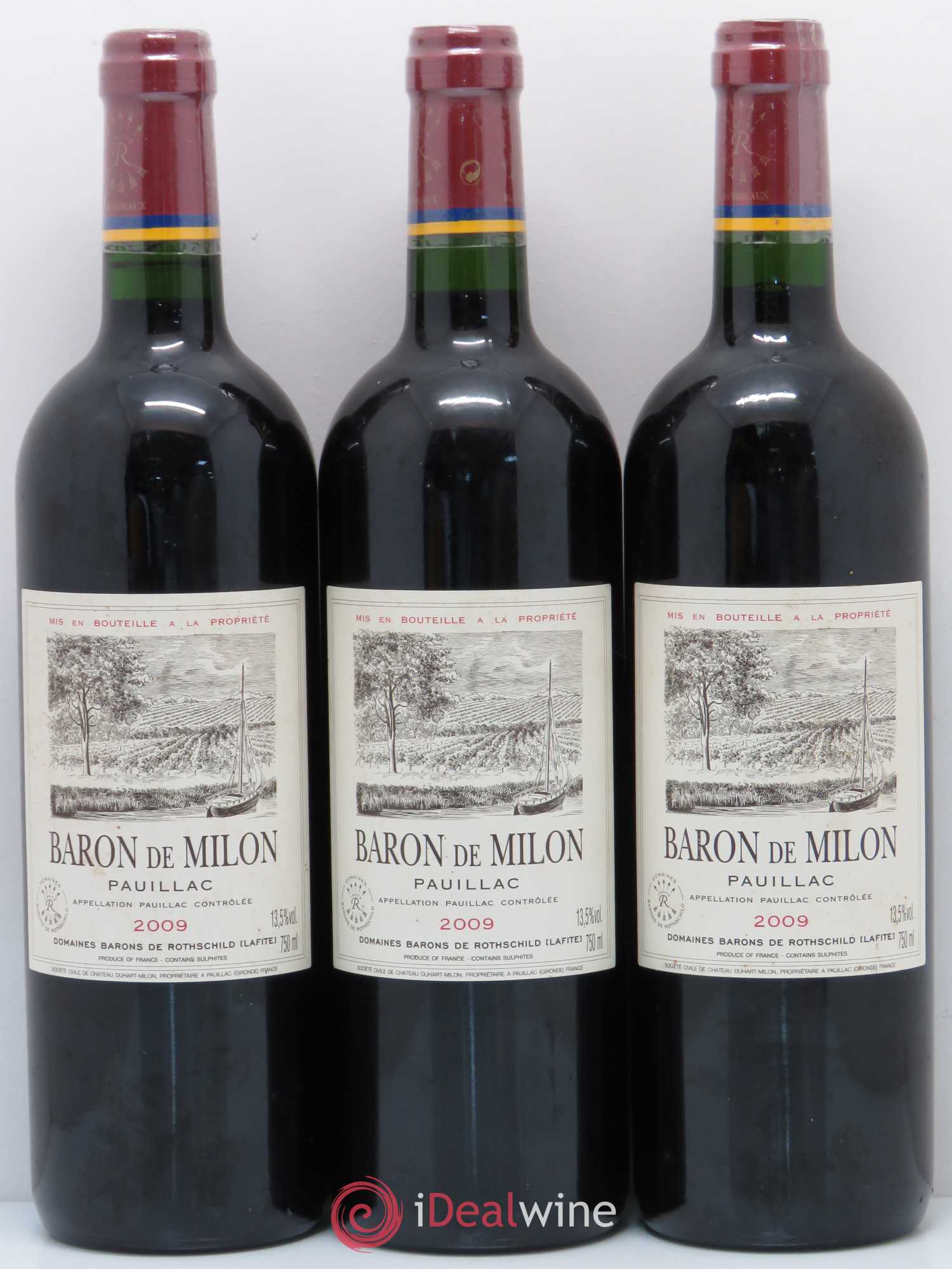 Pauillac Baron de Milon 2009 - Lot de 3 bouteilles - 0