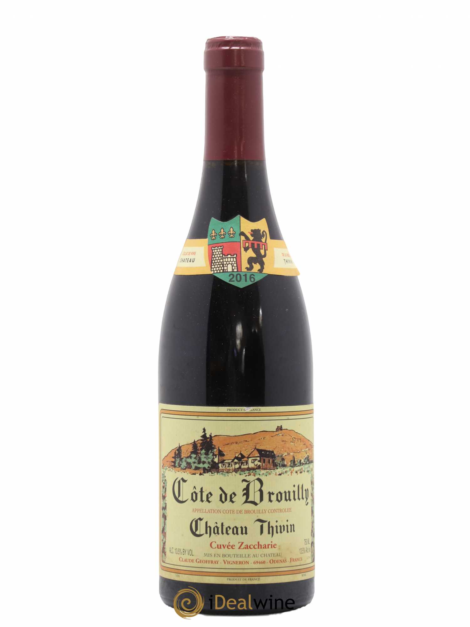 Côte de Brouilly Cuvée Zaccharie Château Thivin 2016 - Lot de 1 bouteille - 0