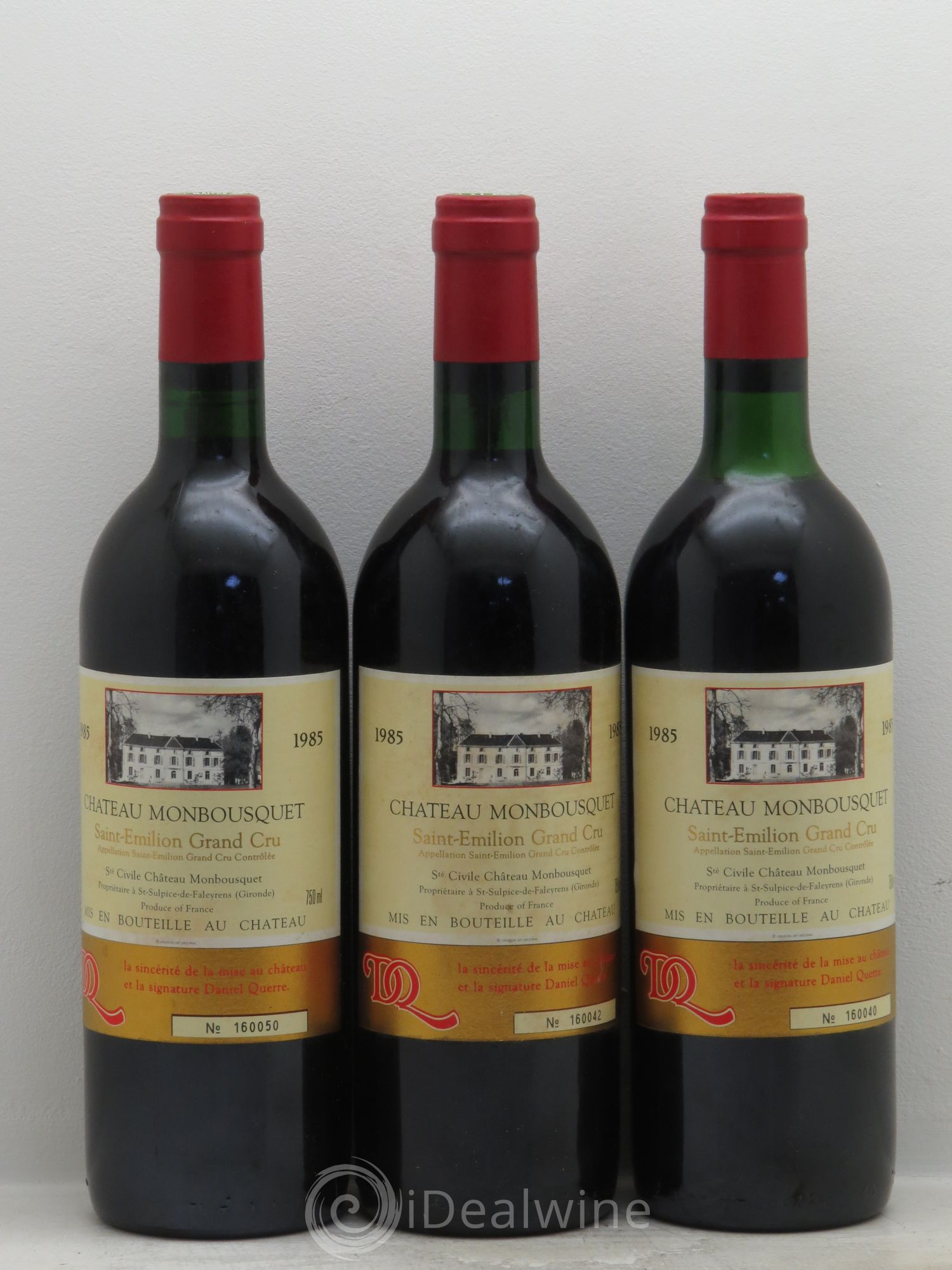 Château Monbousquet Grand Cru Classé 1985 - Lot de 3 bouteilles - 0