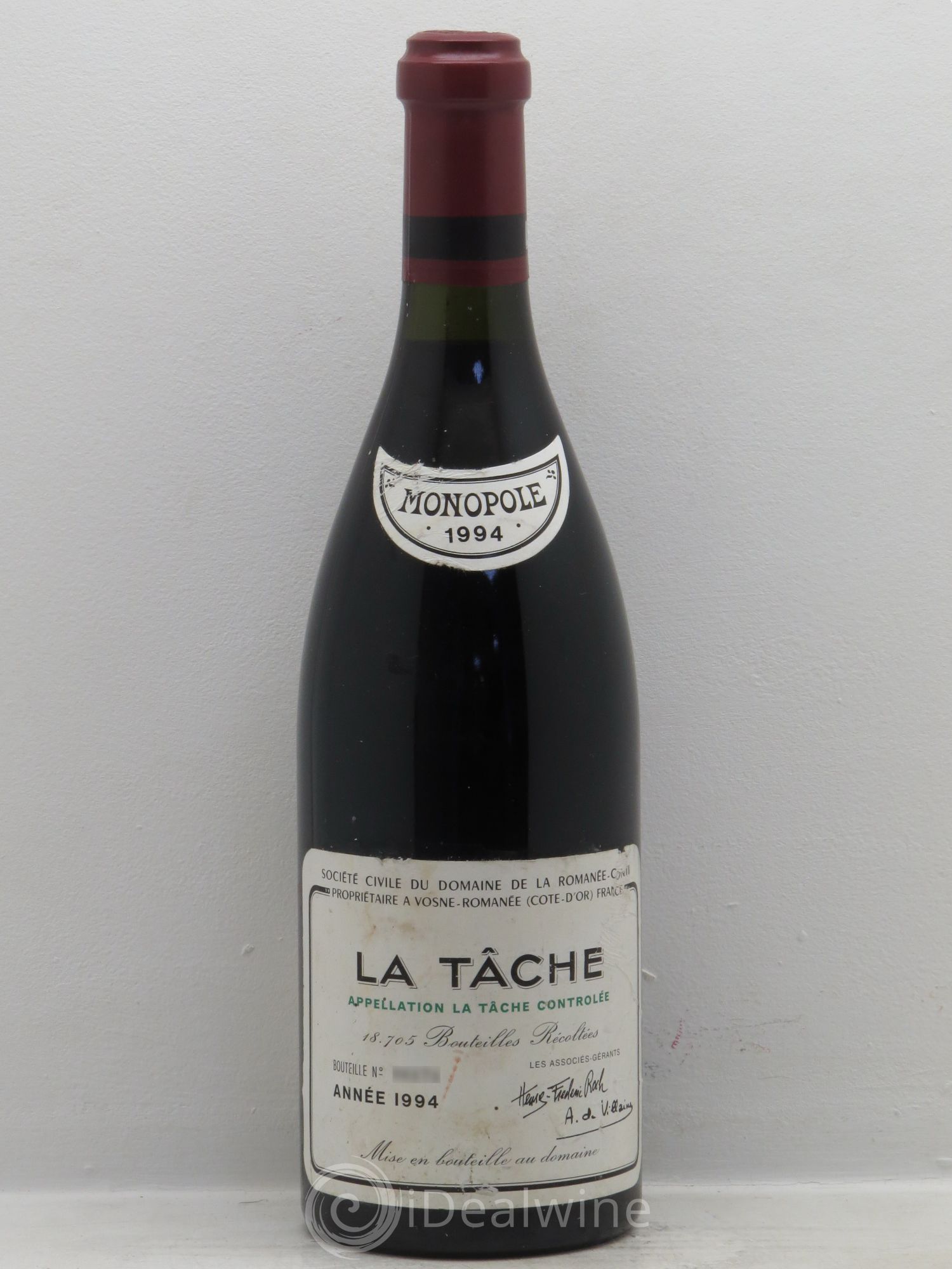 La Tâche Grand Cru Domaine de la Romanée-Conti 1994 - Lot de 1 bouteille - 0