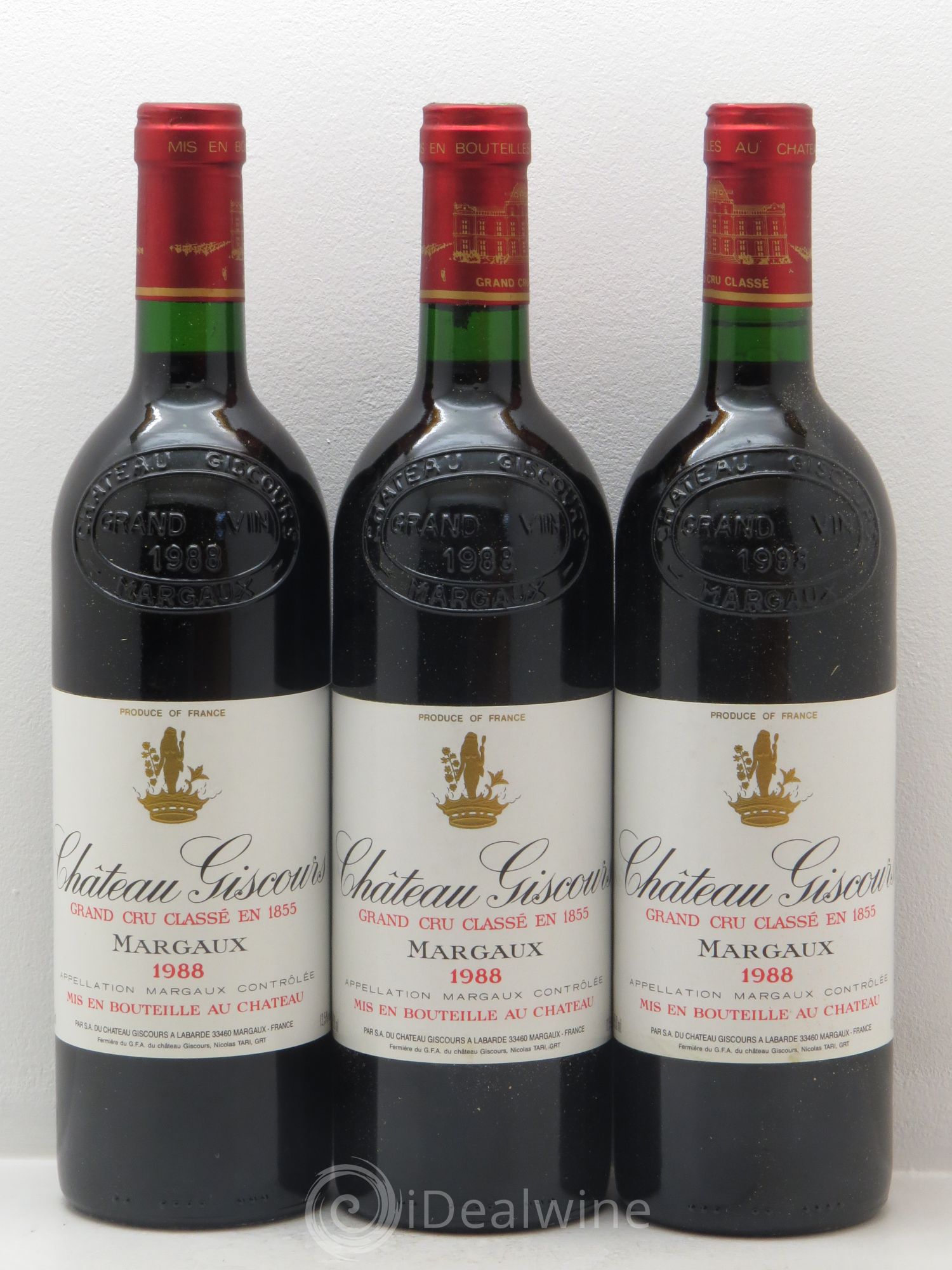 Château Giscours 3ème Grand Cru Classé 1988 - Lot de 3 bouteilles - 0