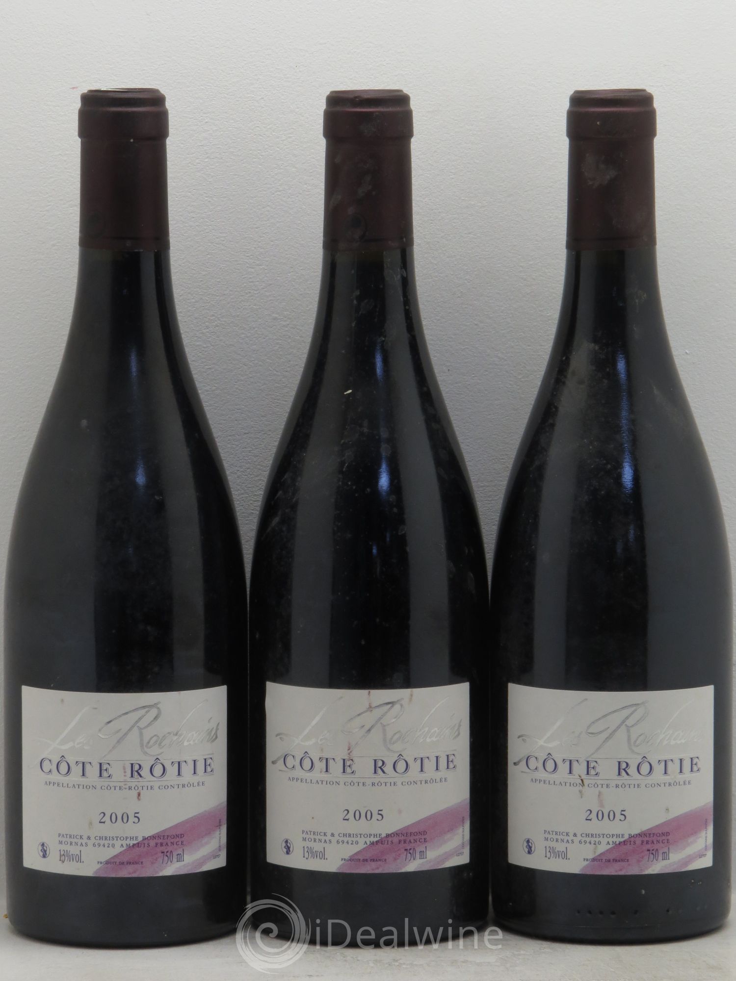 Côte-Rôtie Les Rochains Domaine Bonnefond 2005 - Lot de 3 bouteilles - 0
