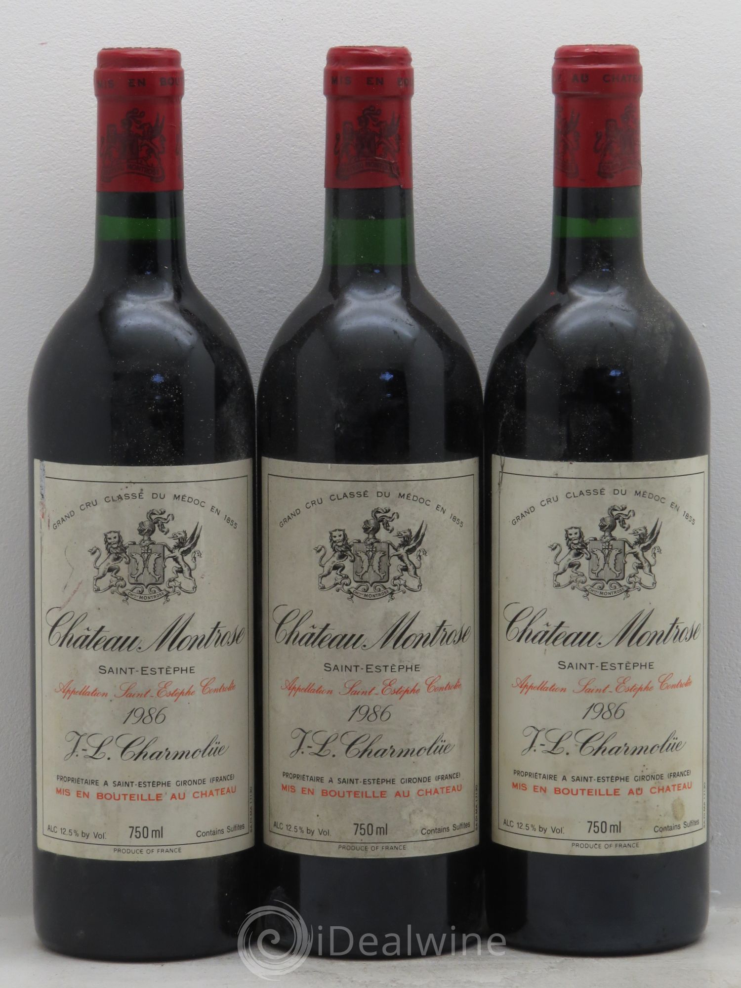 Château Montrose 2ème Grand Cru Classé 1986 - Lot de 3 bouteilles - 0
