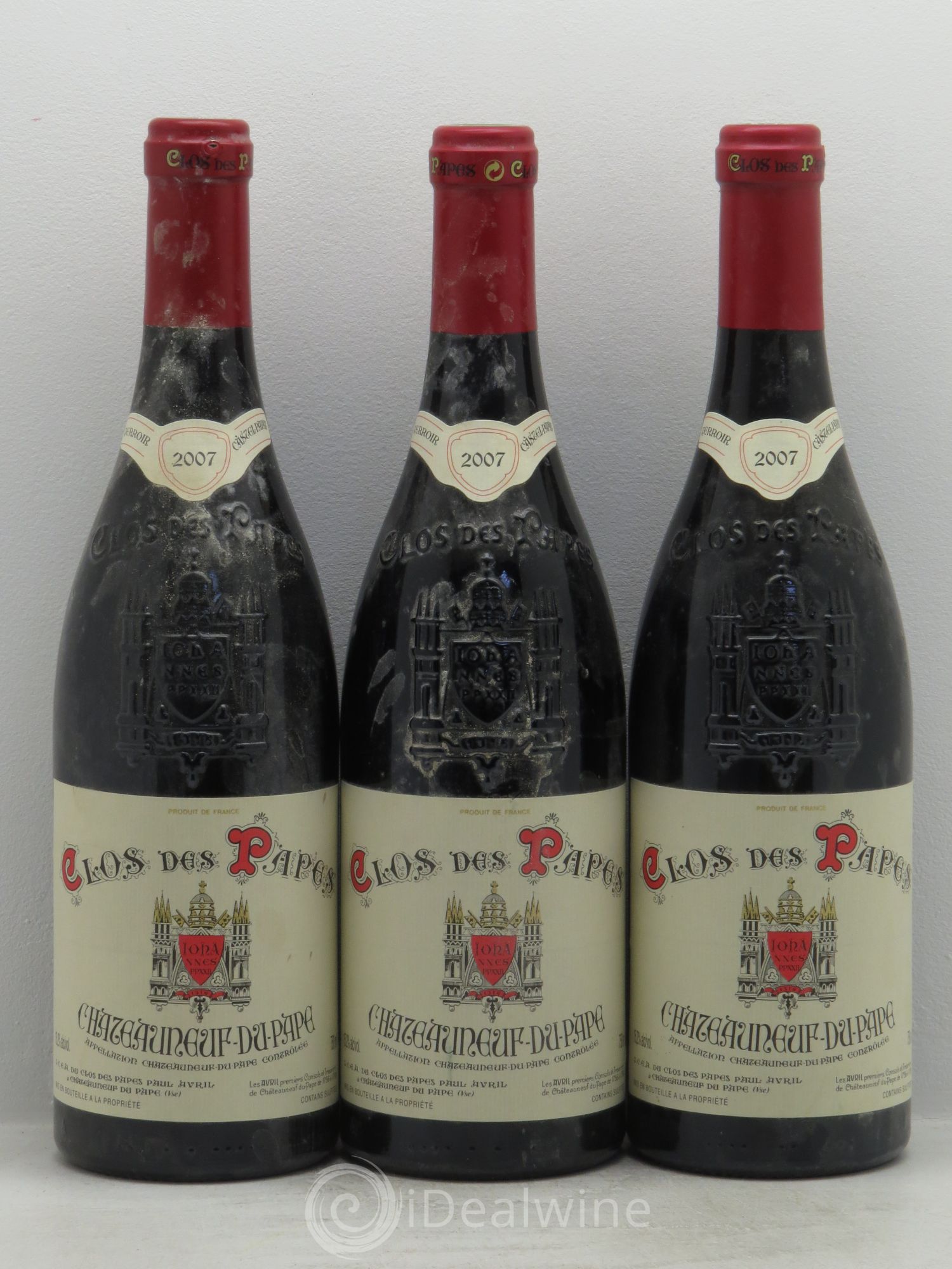 Châteauneuf-du-Pape Clos des Papes - Paul Avril 2007 - Lot de 3 bouteilles - 0