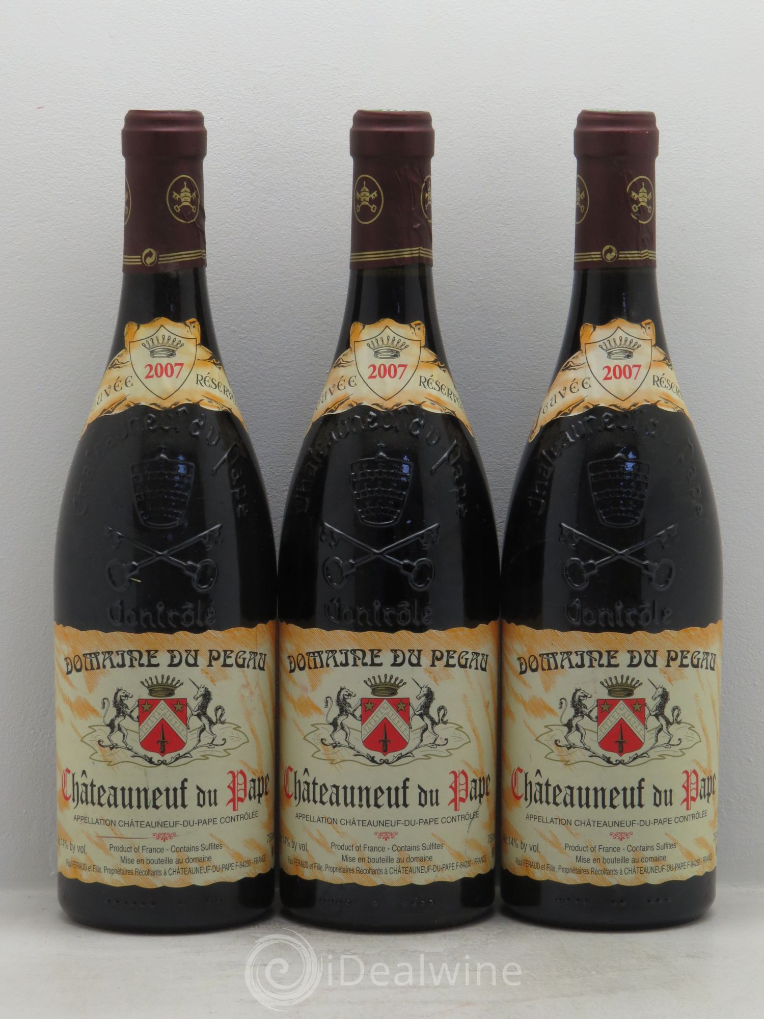 Châteauneuf-du-Pape Domaine du Pégau Cuvée Réservée Paul et Laurence Féraud 2007 - Lot de 3 bouteilles - 0