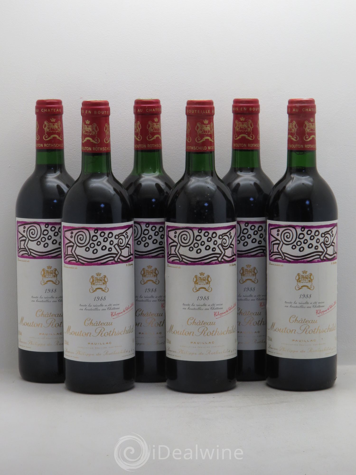 Château Mouton Rothschild 1er Grand Cru Classé 1988 - Lot de 6 bouteilles - 0