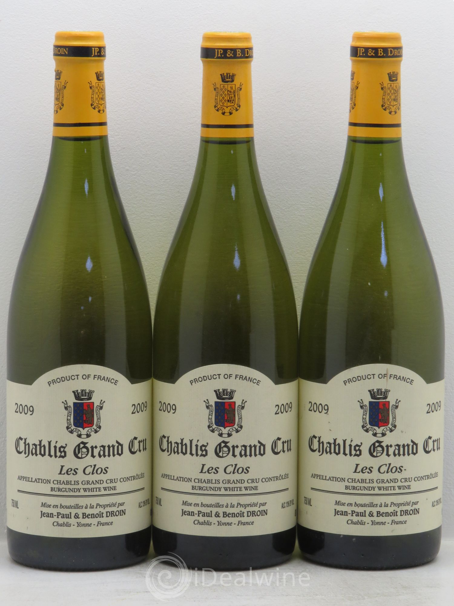 Chablis Grand Cru Les Clos Jean-Paul & Benoît Droin (Domaine) 2009 - Lot de 3 bouteilles - 0