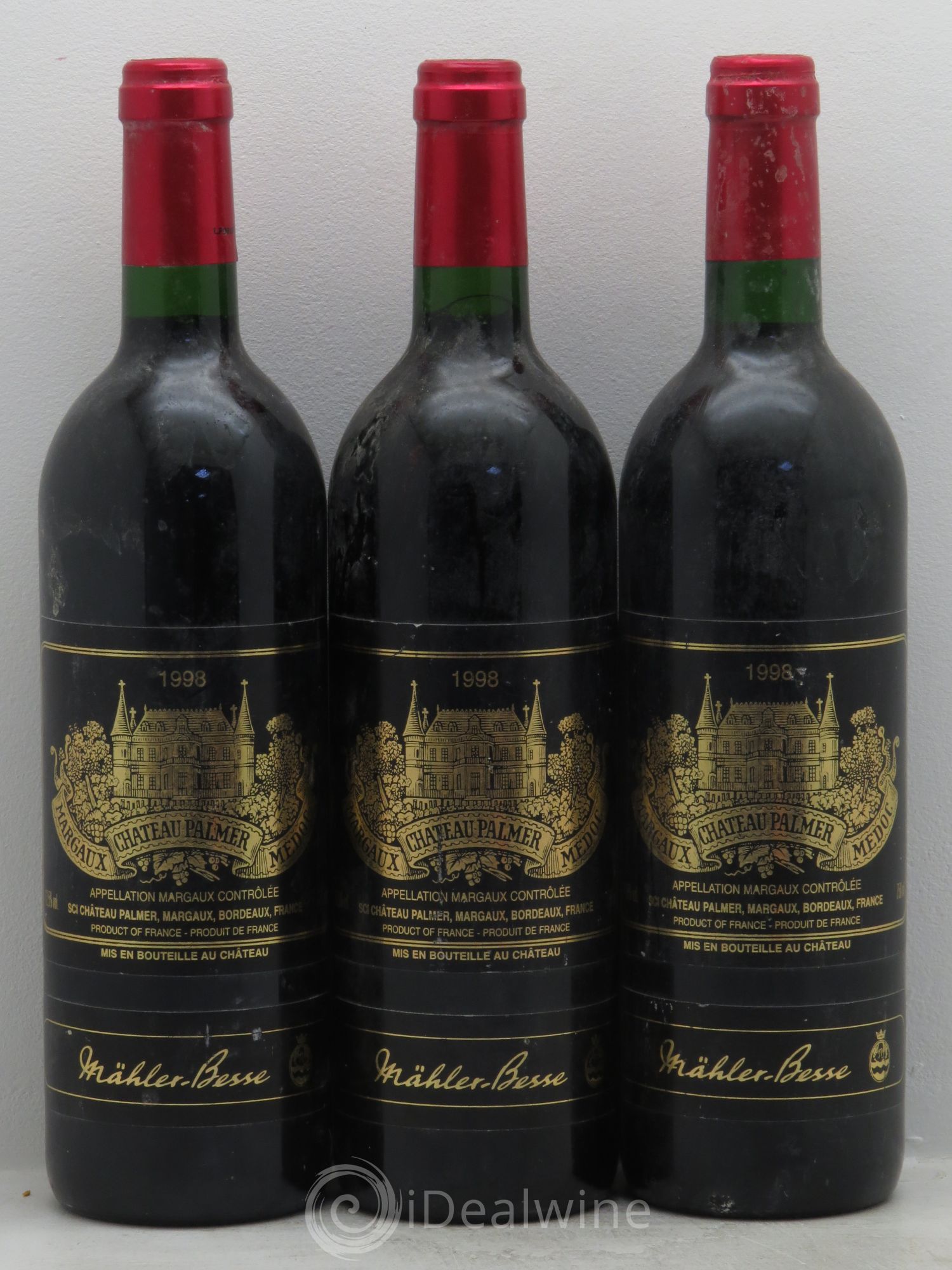 Château Palmer 3ème Grand Cru Classé 1998 - Lot de 3 bouteilles - 0