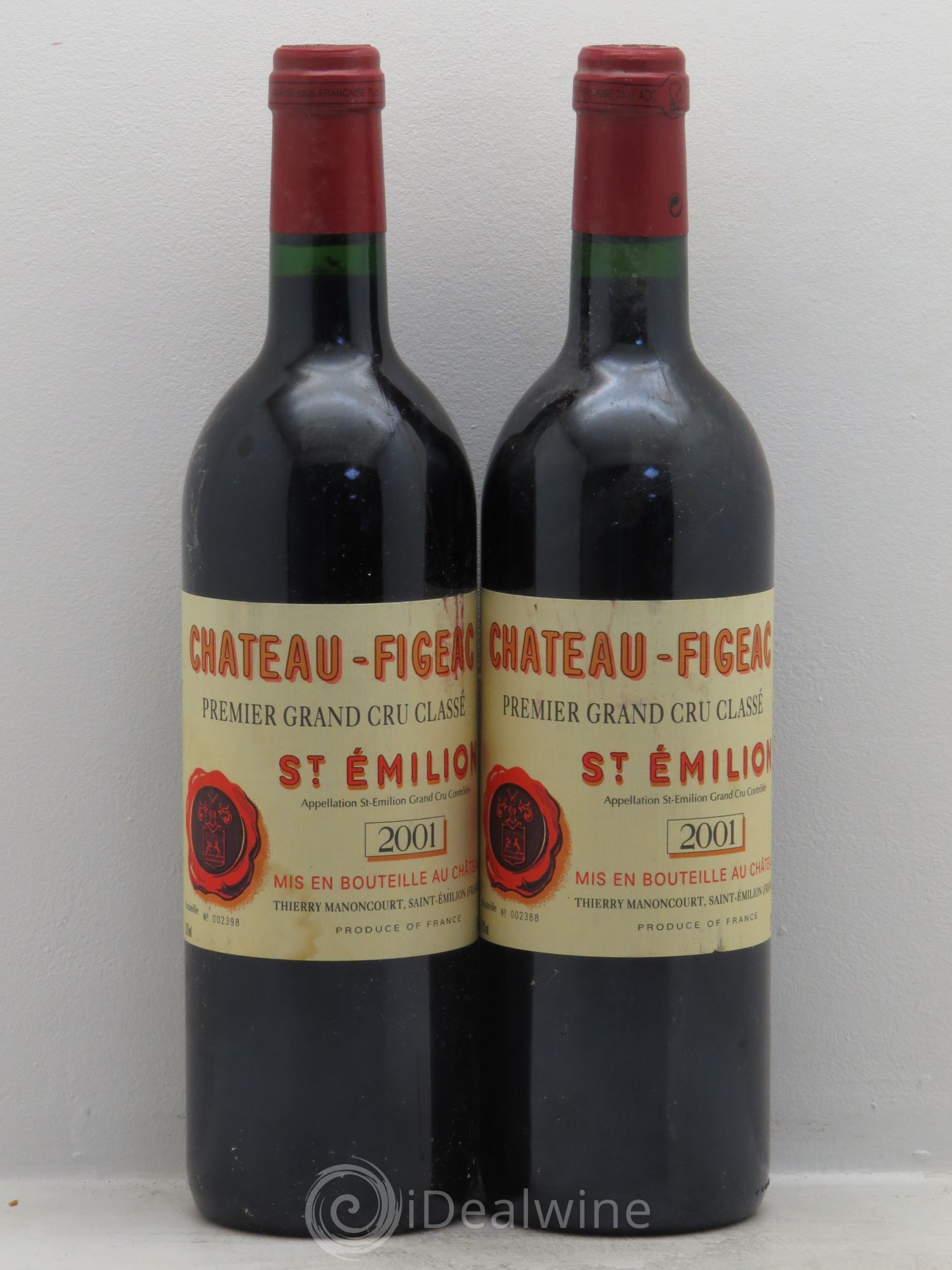 Château Figeac 1er Grand Cru Classé A 2001 - Lot de 2 bouteilles - 0