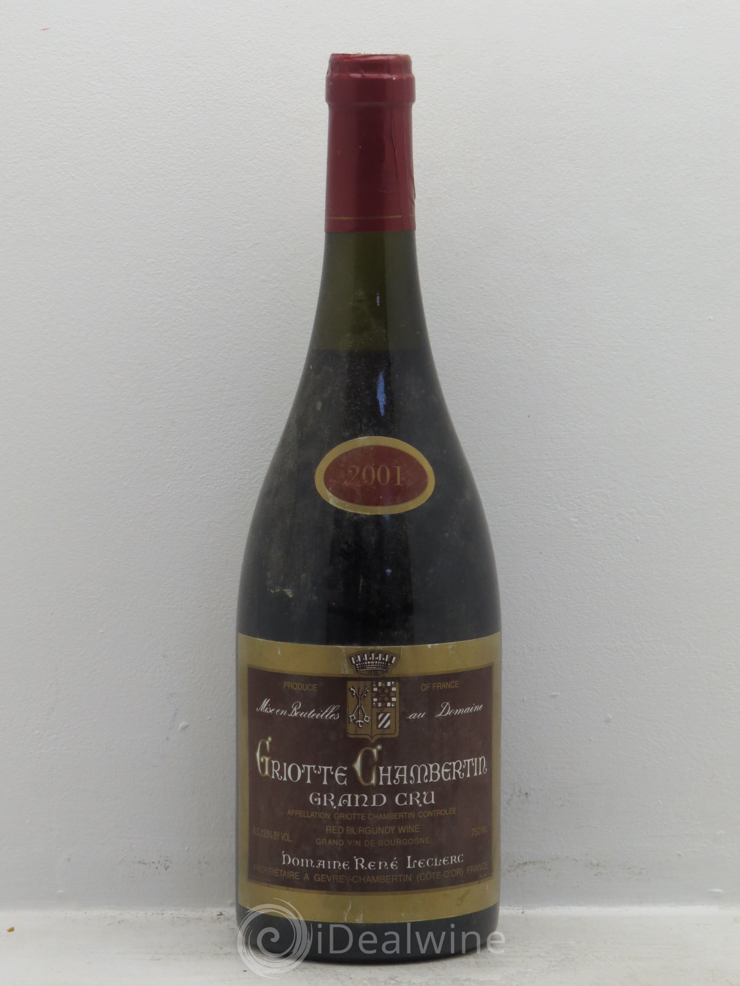 Griotte-Chambertin Grand Cru Domaine Leclerc 2001 - Lot de 1 bouteille - 0