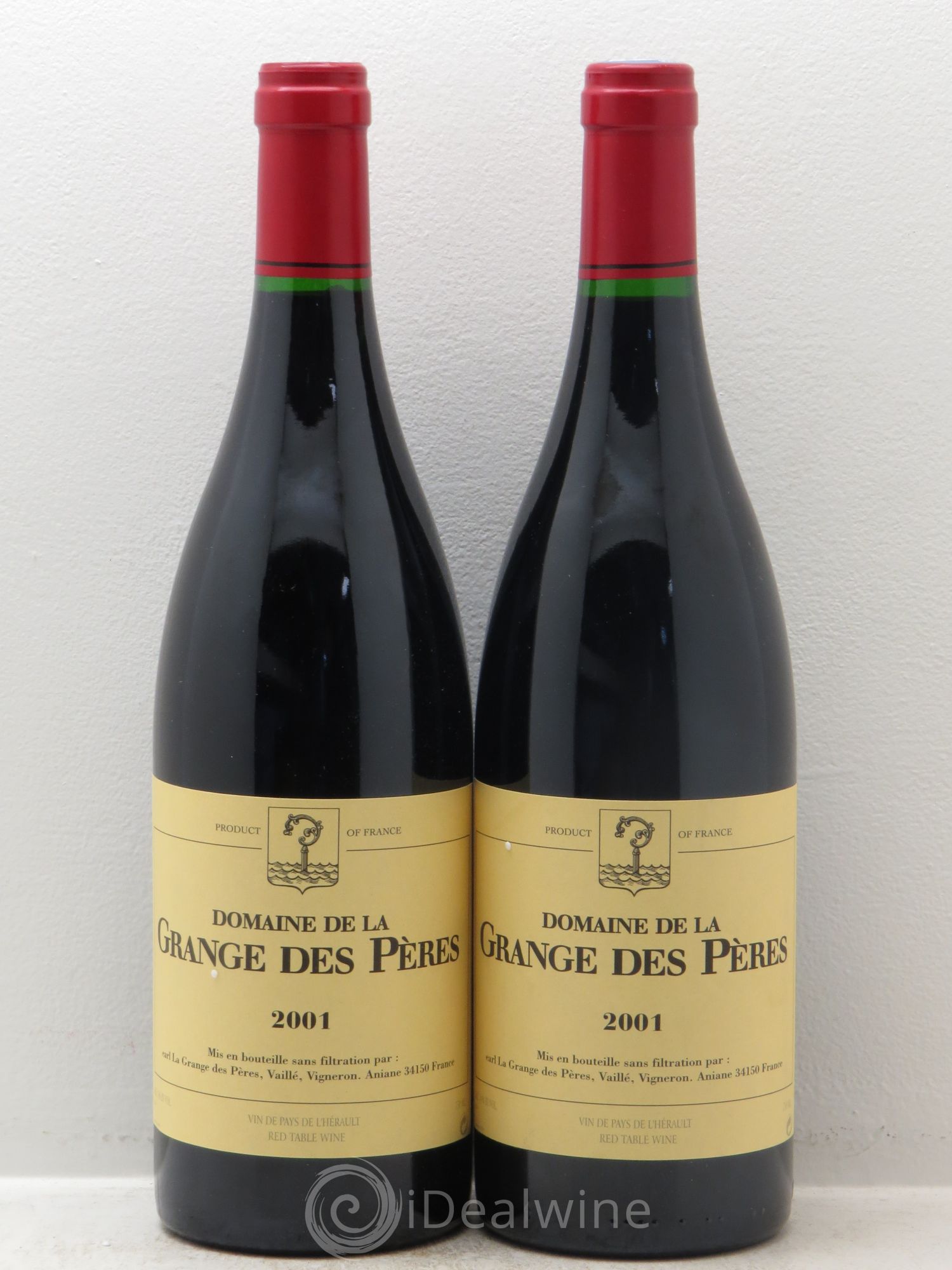 Pays d'Hérault Grange des Pères Laurent Vaillé 2001 - Lot de 2 bouteilles - 0