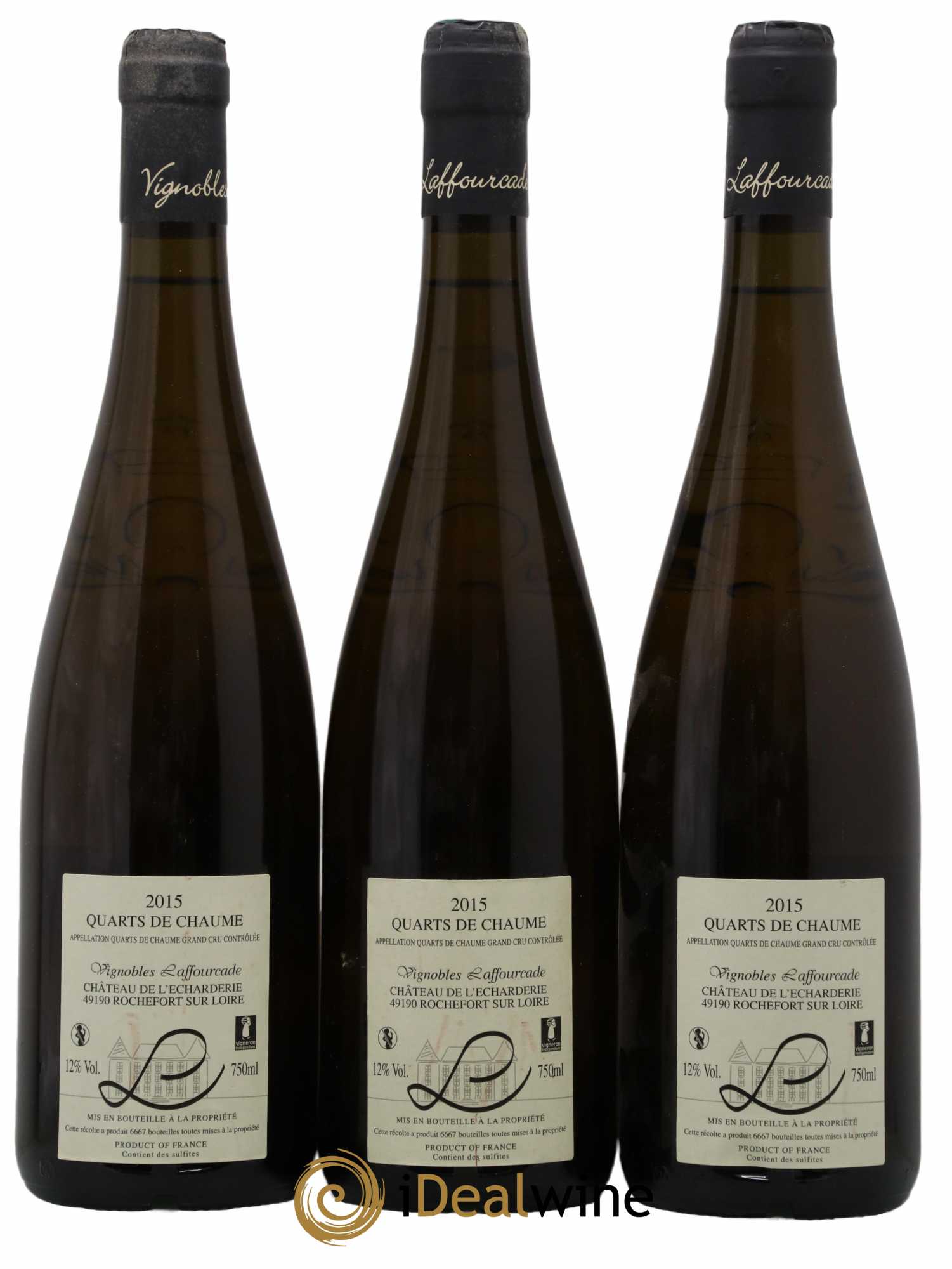 Quarts de Chaume Château de l'Echarderie 2015 - Lotto di 3 bottiglie - 1