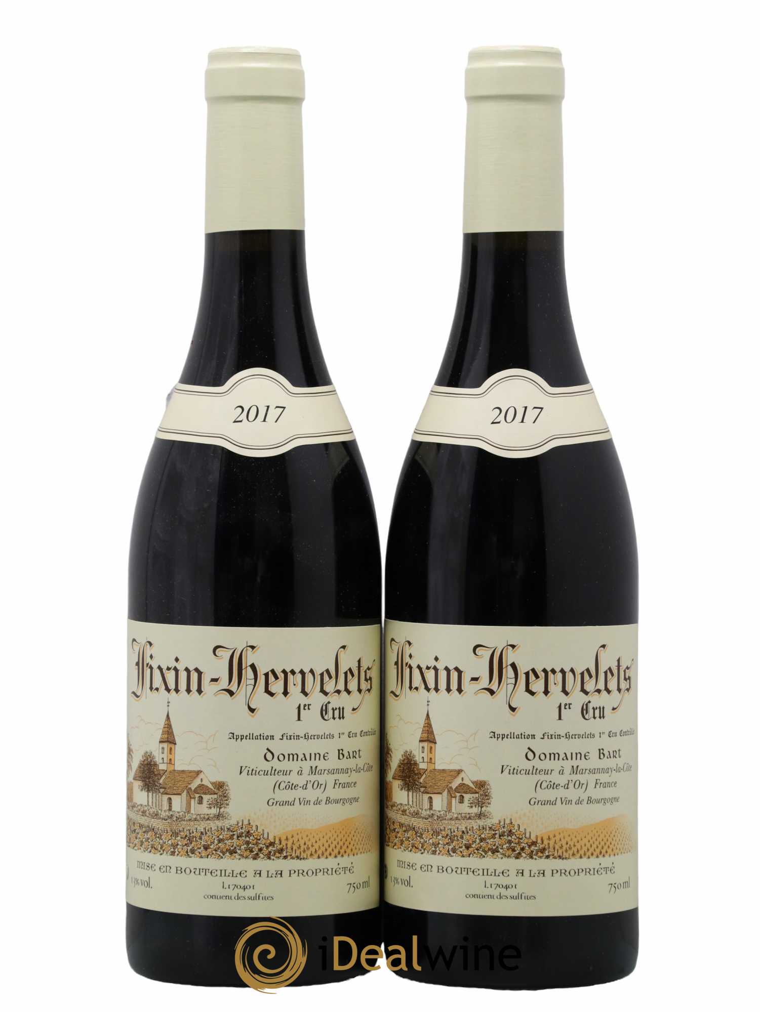 Fixin 1er Cru Les Hervelets Bart 2017 - Lot de 2 bouteilles - 0