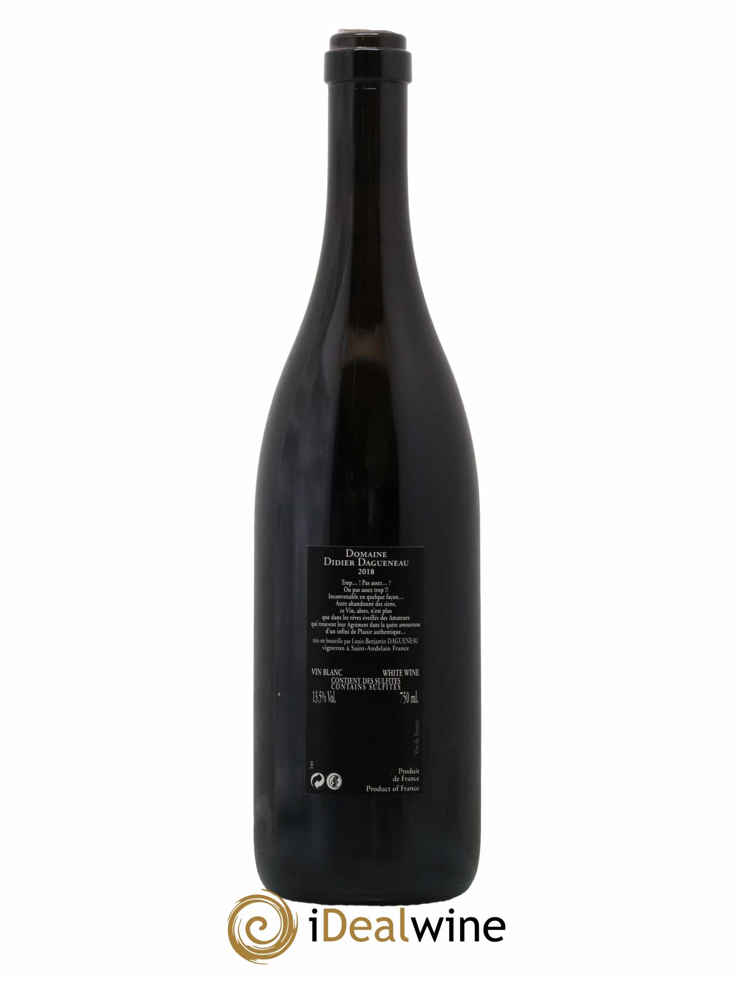 Vin de France (anciennement Pouilly-Fumé) Silex Dagueneau (Domaine Didier - Louis-Benjamin) 2018 - Lot de 1 bouteille - 1